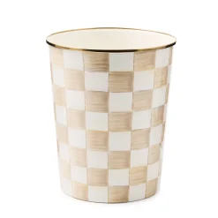 Mocha Check Waste Bin