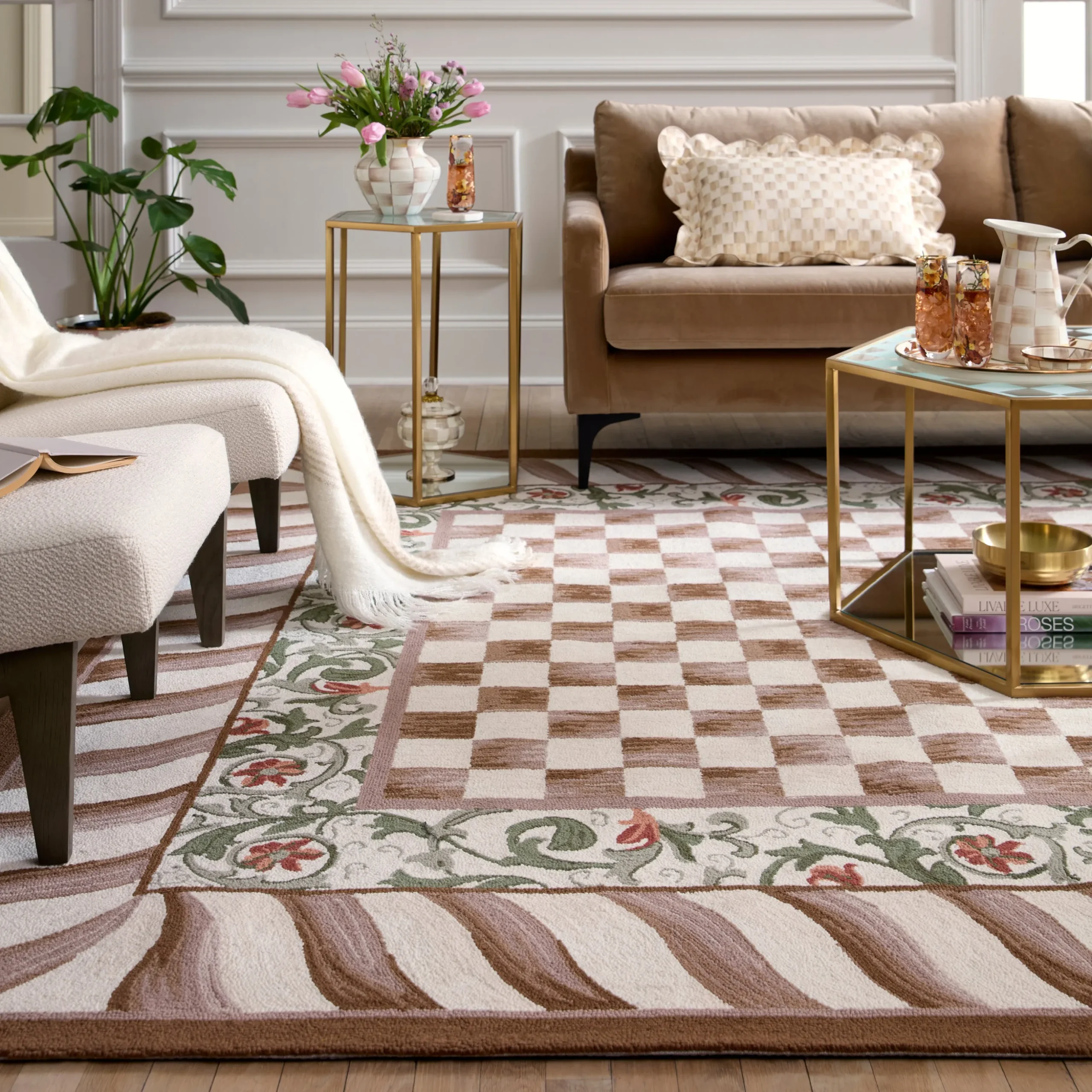 Mocha Check 8' x 10' Rug