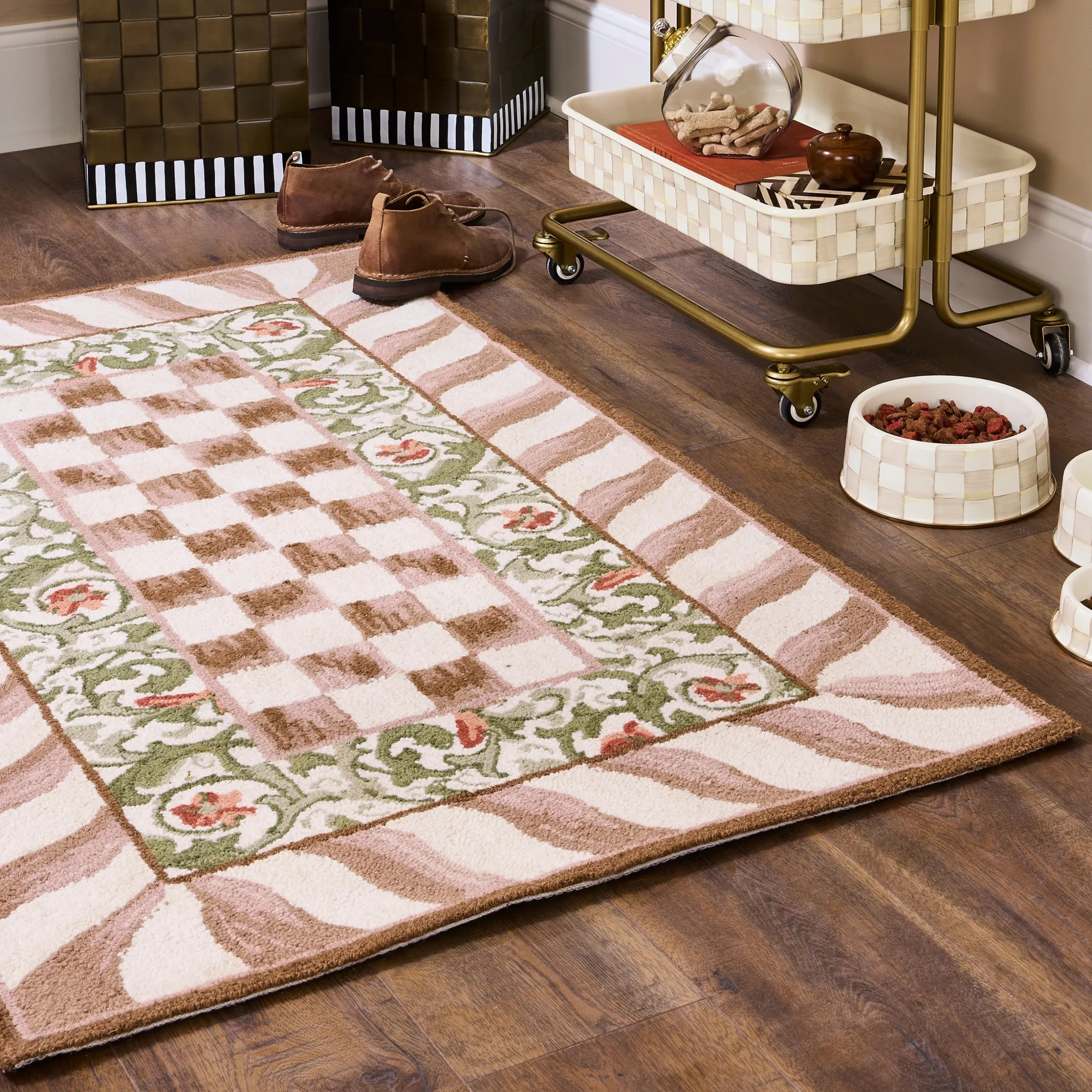 Mocha Check 3' x 5' Rug