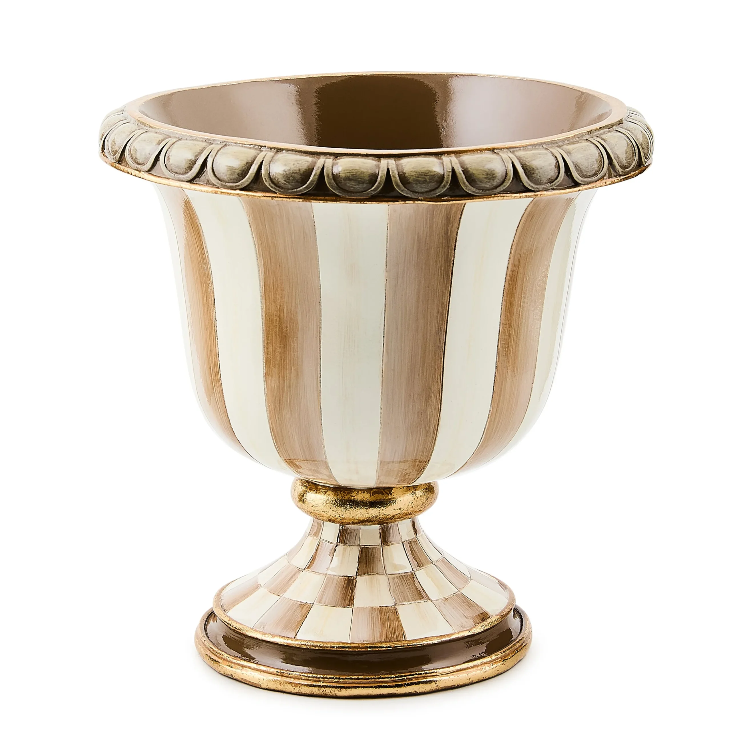 Mocha Stripe Tabletop Urn
