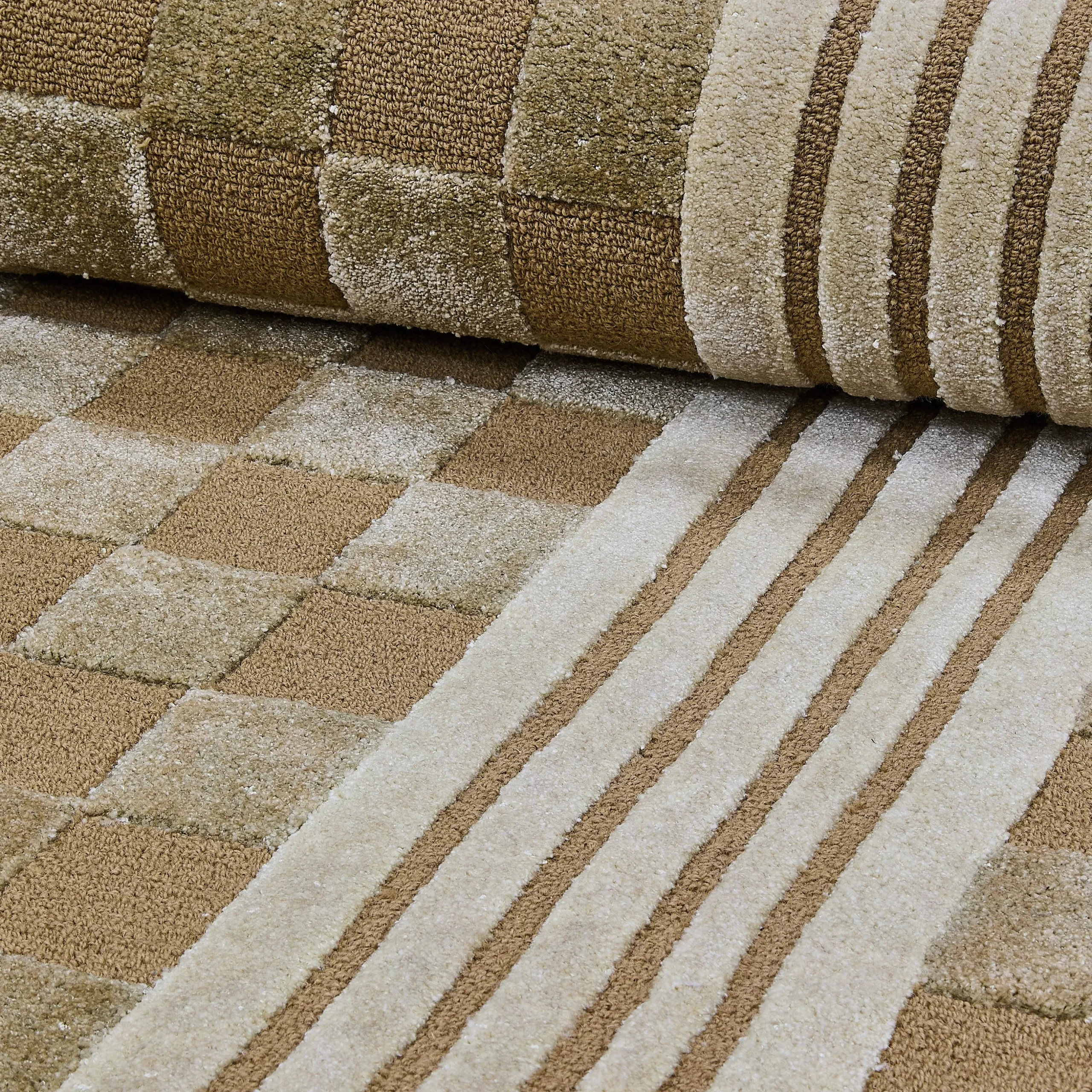 Mocha Tonal Check 6' Round Rug