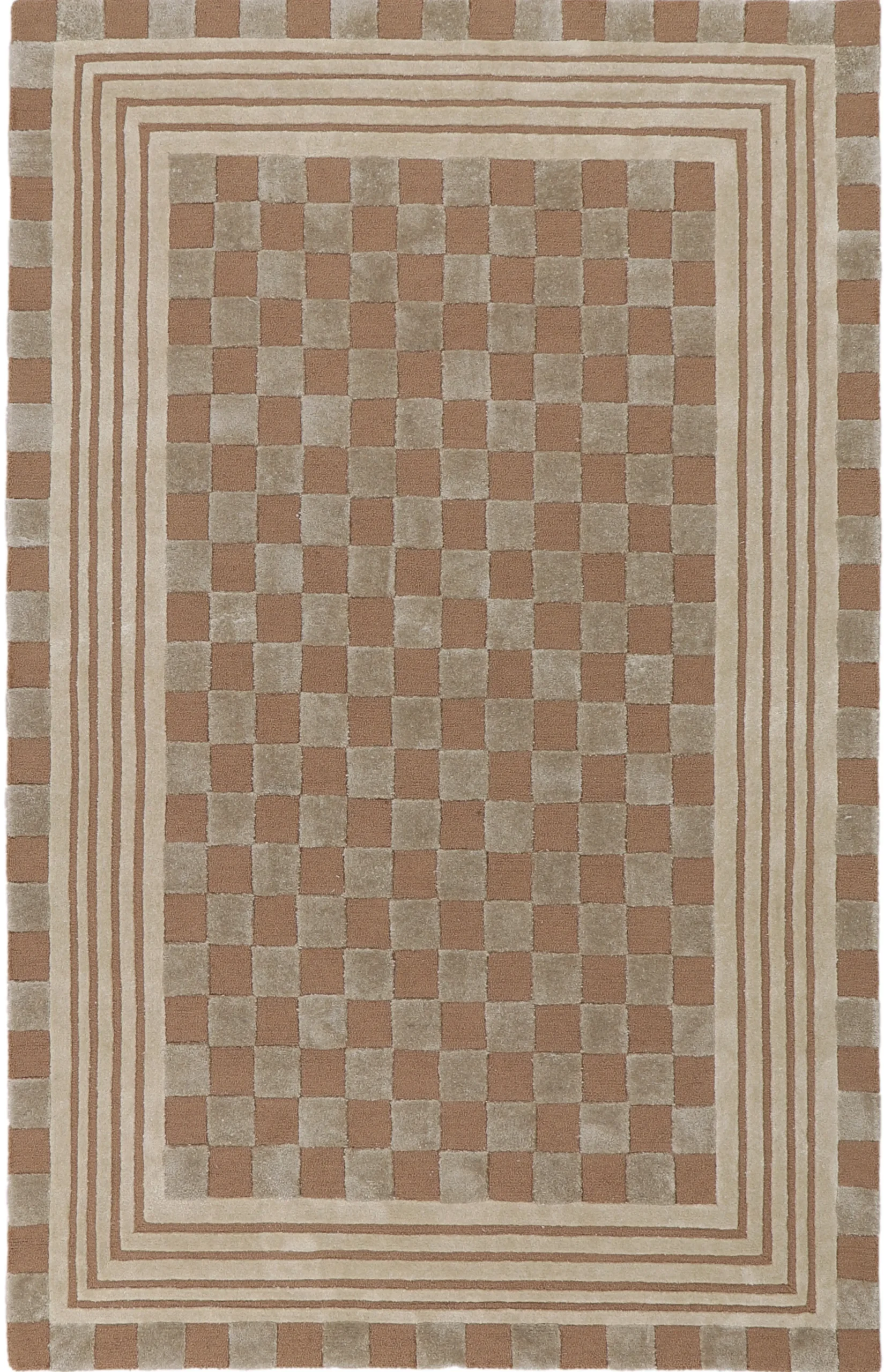 Mocha Tonal Check 5' x 8' Rug