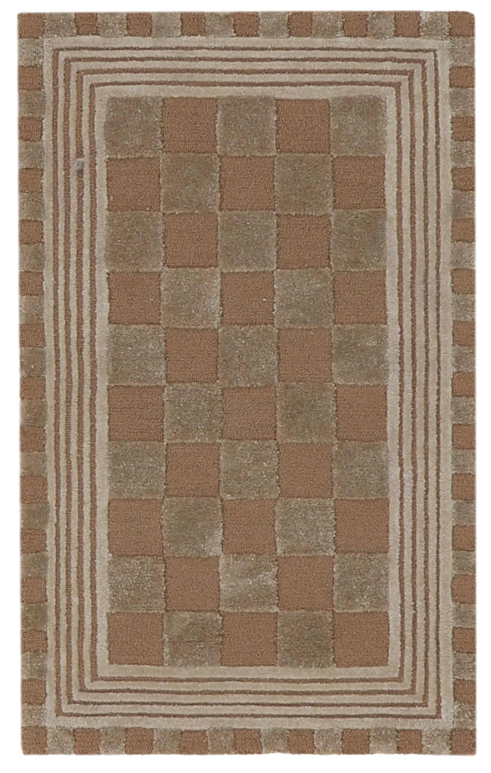 Mocha Tonal Check 2'3" x 3'9" Rug
