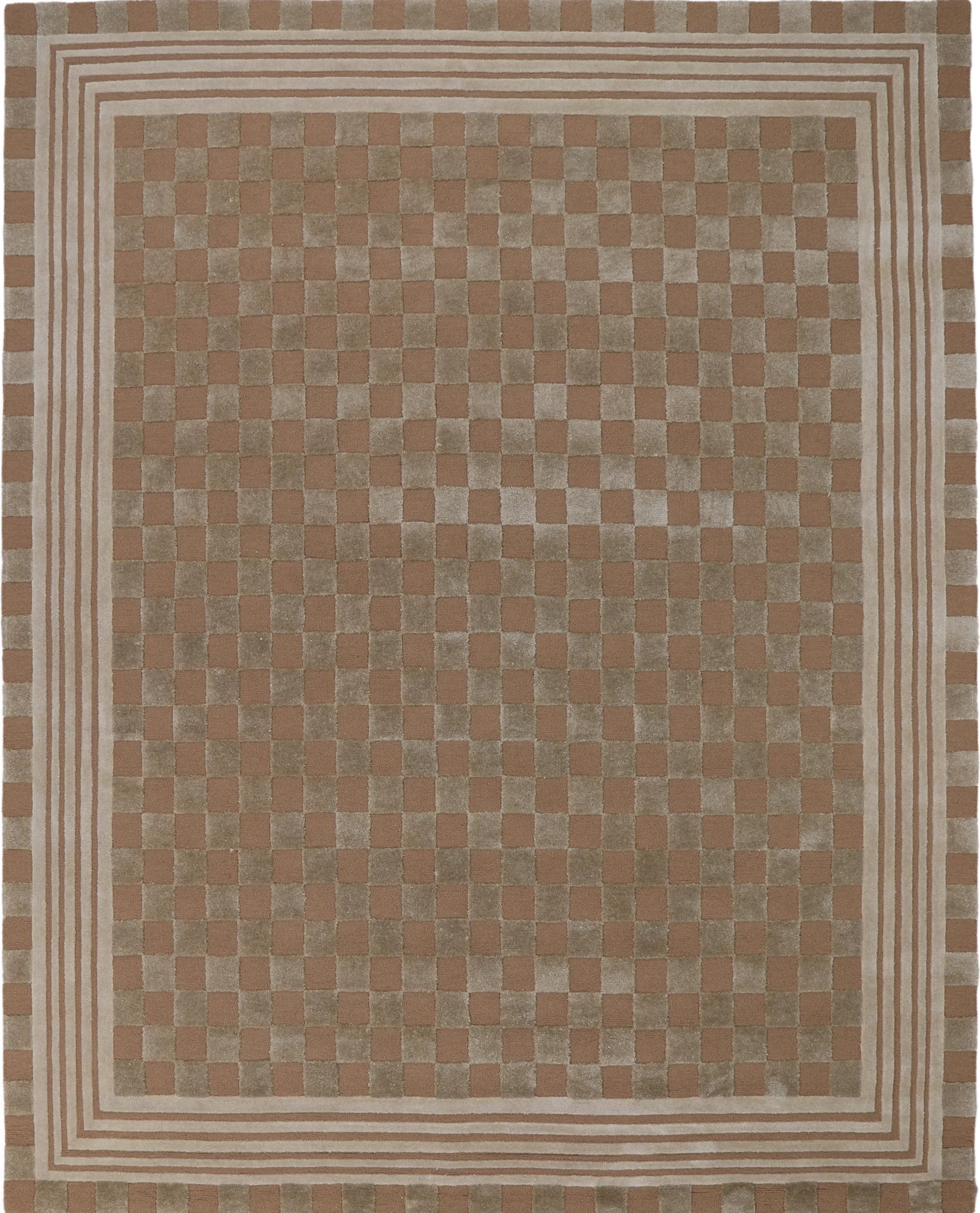 Mocha Tonal Check 8' x 10' Rug