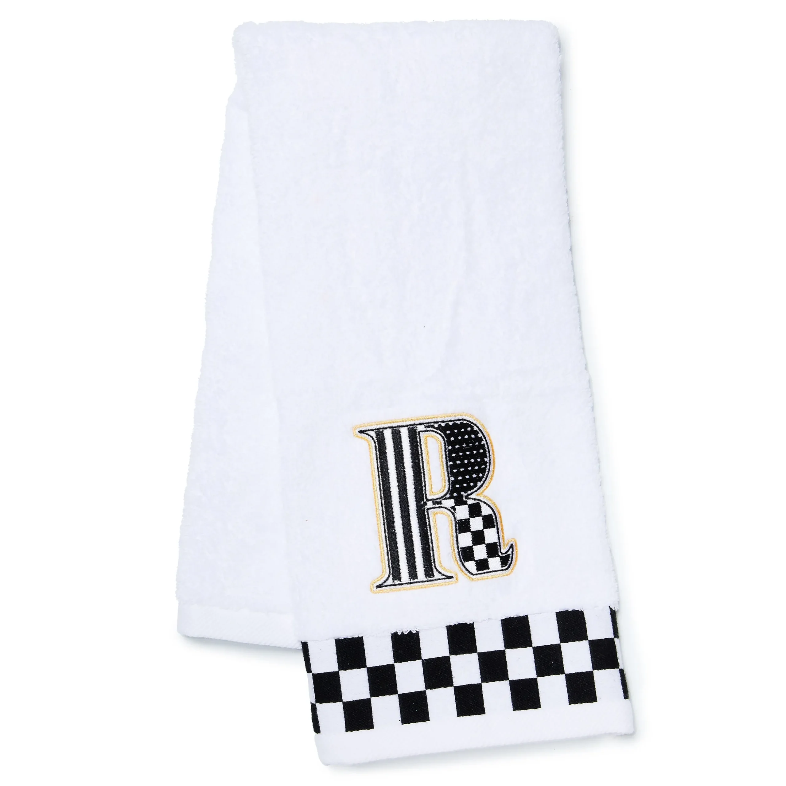 Monogram "R" Check Hand Towel
