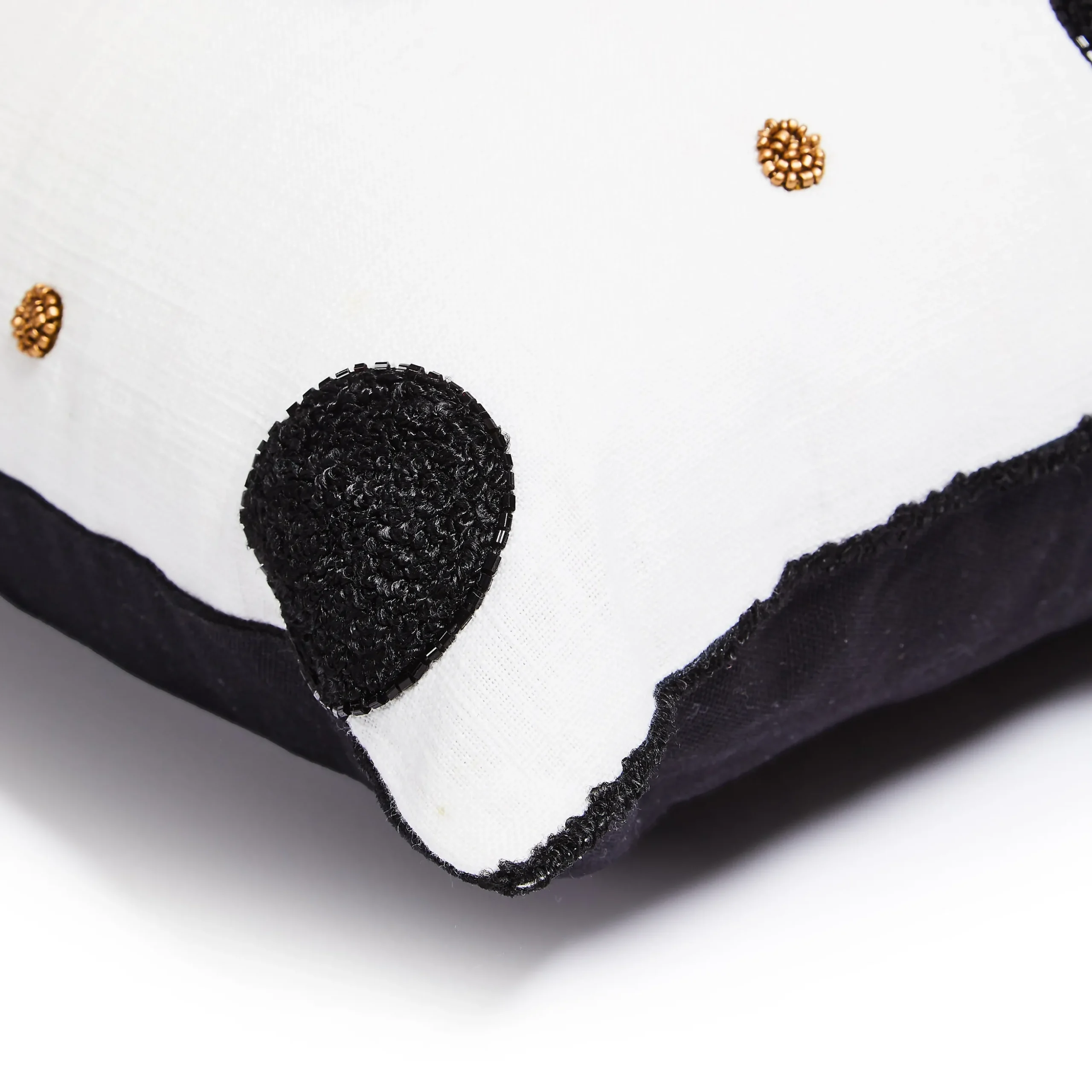 Monogram "U" Beaded Throw Pillow