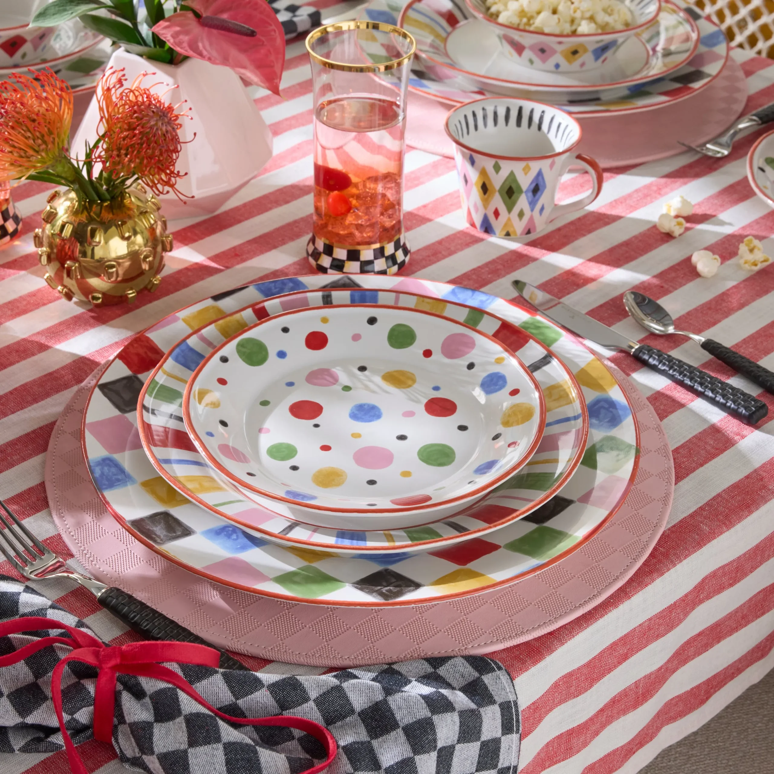 Multi Check Round Platter
