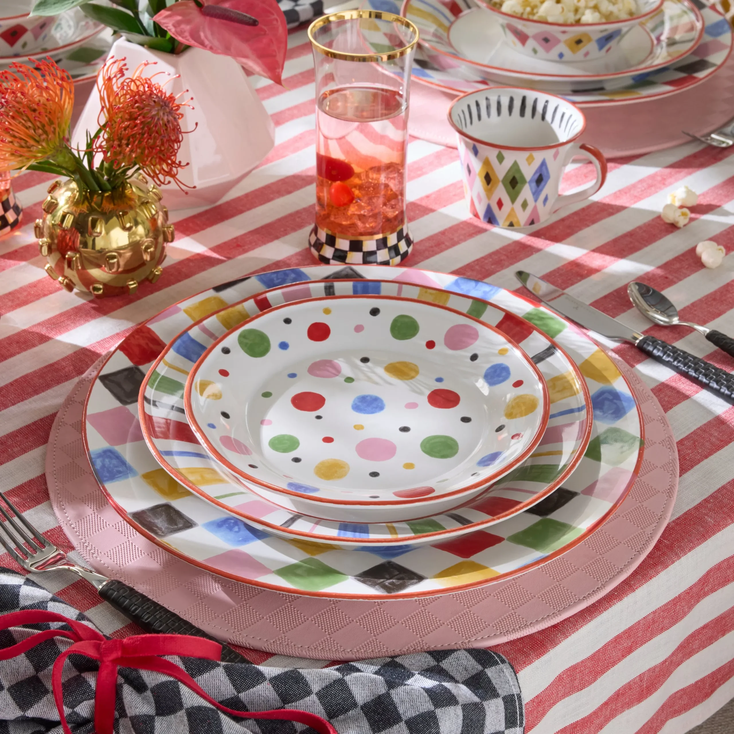Multi Check Round Platter