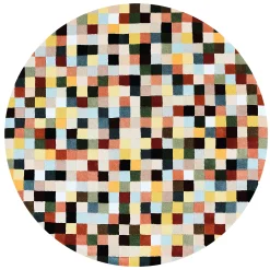 Multicolor Checkerboard 6' Round Rug