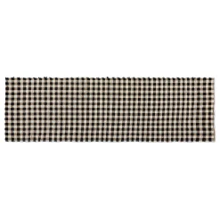 Natural, Black & White Checked 2'6" x 9' Runner