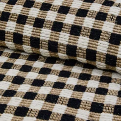 Natural, Black & White Checked 6' x 9' Rug