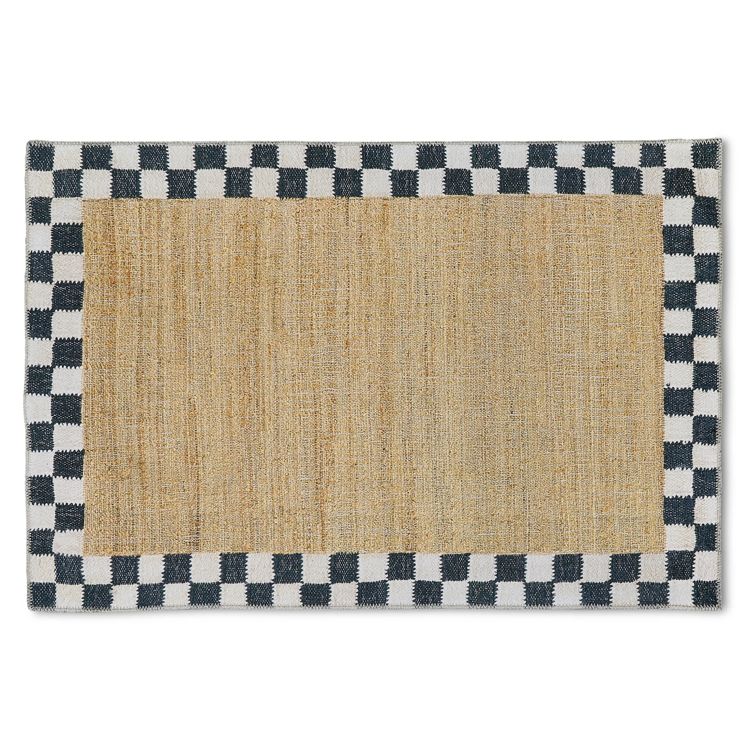 Naturals Check 3' x 5' Washable Rug