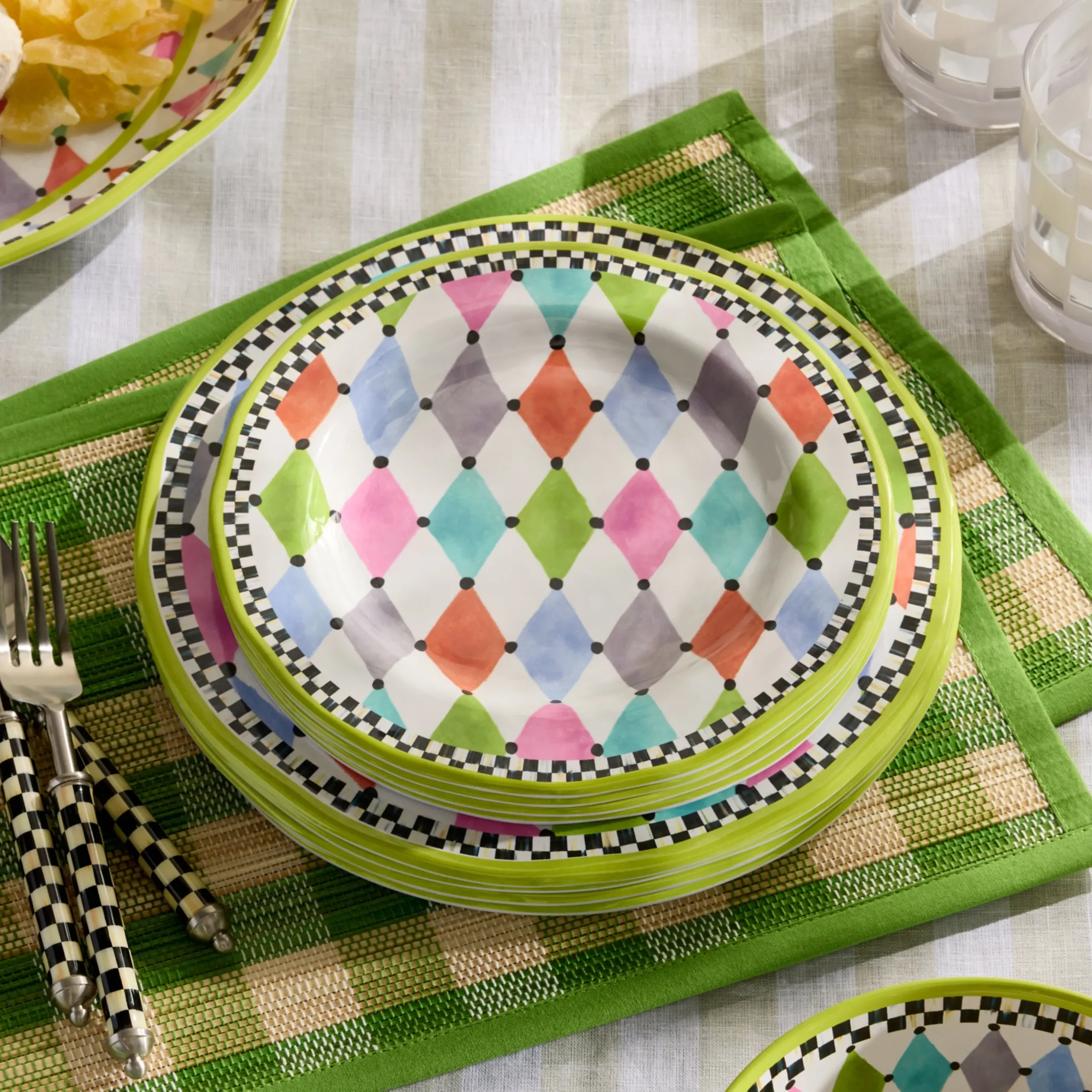 Palm Springs Melamine Salad Plates, Set of 4