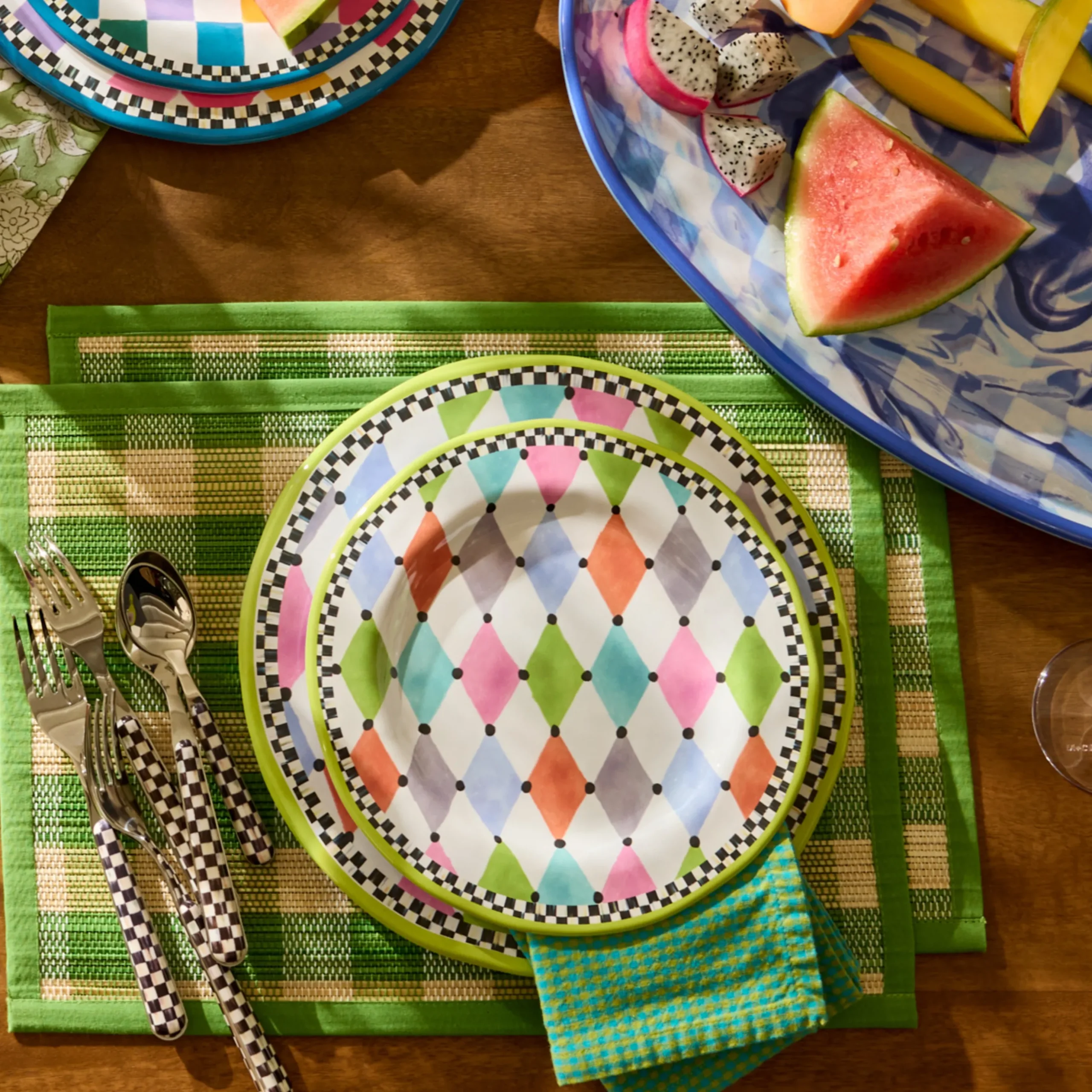 Palm Springs Melamine Salad Plates, Set of 4