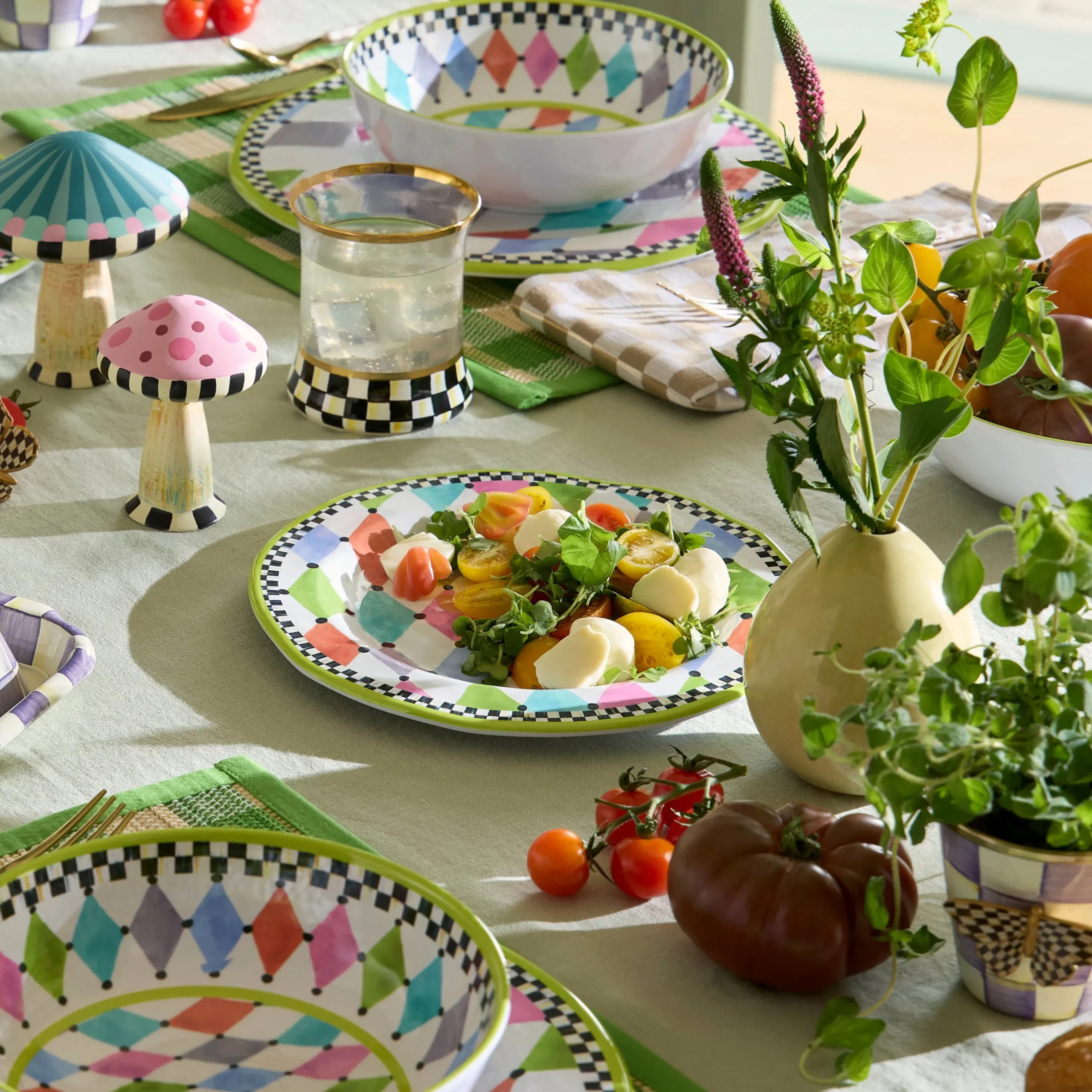 Palm Springs Melamine Salad Plates, Set of 4
