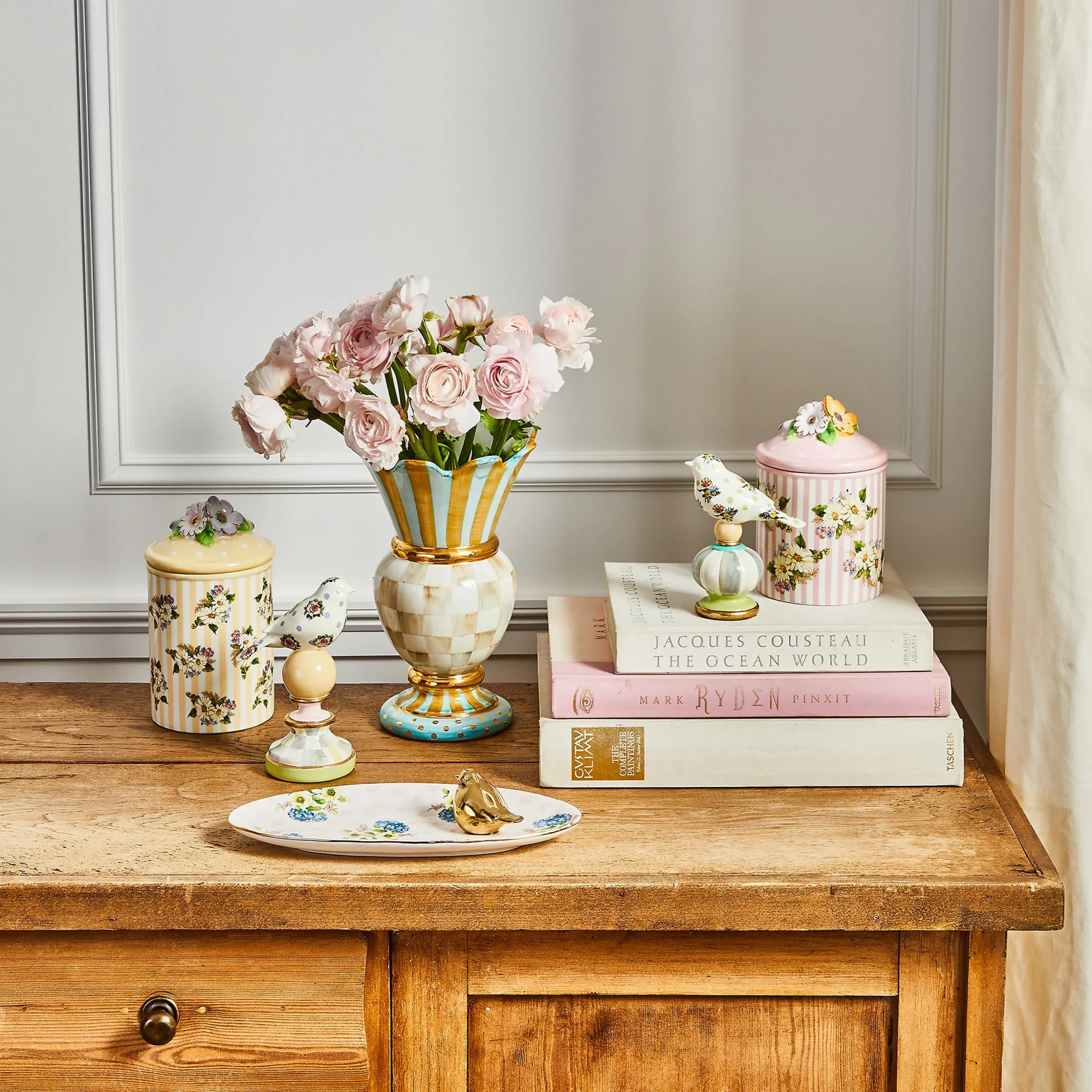 Parchment Check Great Vase