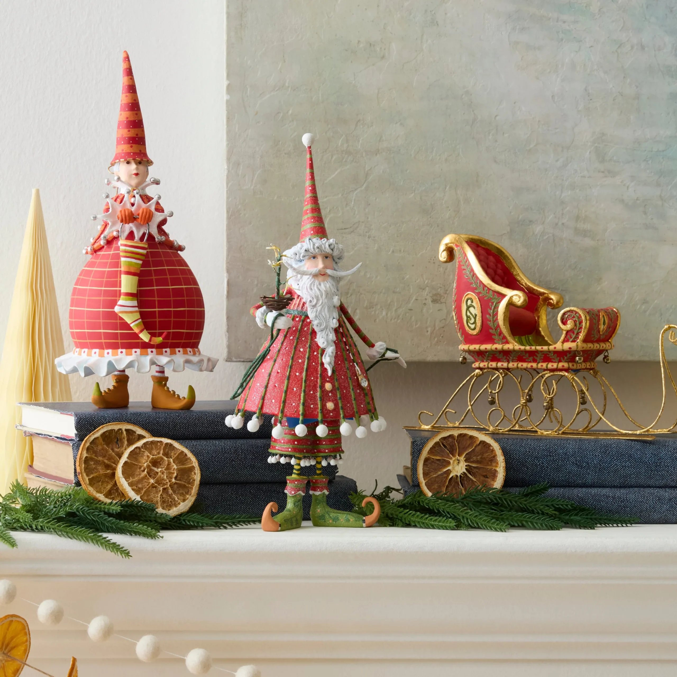 Patience Brewster Dash Away Dashing Santa Figure