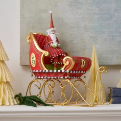 Patience Brewster Dash Away Sitting Santa & Sleigh Figure Set