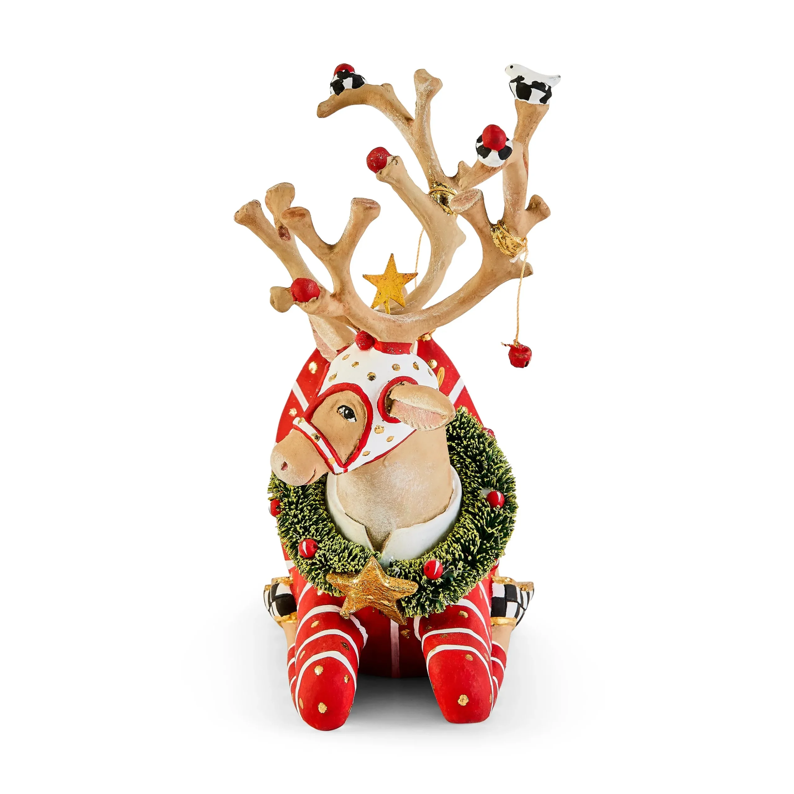 Patience Brewster Dash Away Sitting Prancer Reindeer Figure