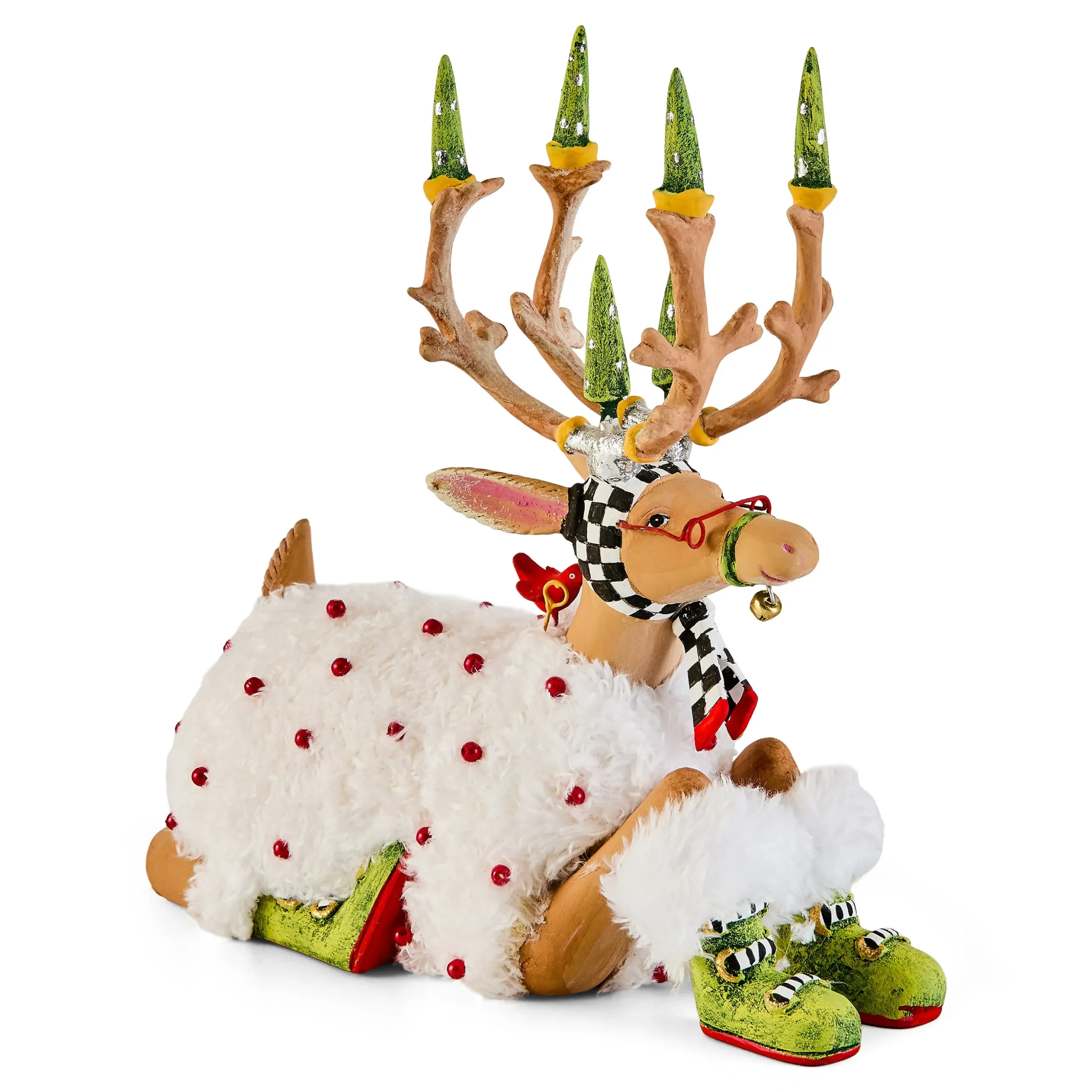 Patience Brewster Dash Away Sitting Blitzen Reindeer Figure