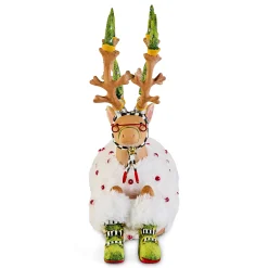 Patience Brewster Dash Away Sitting Blitzen Reindeer Figure