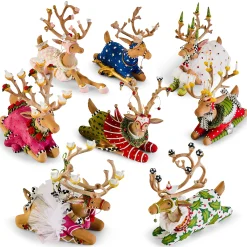 Patience Brewster Dash Away Sitting Blitzen Reindeer Figure