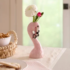 Patience Brewster Flamingo Ceramic Bud Vase