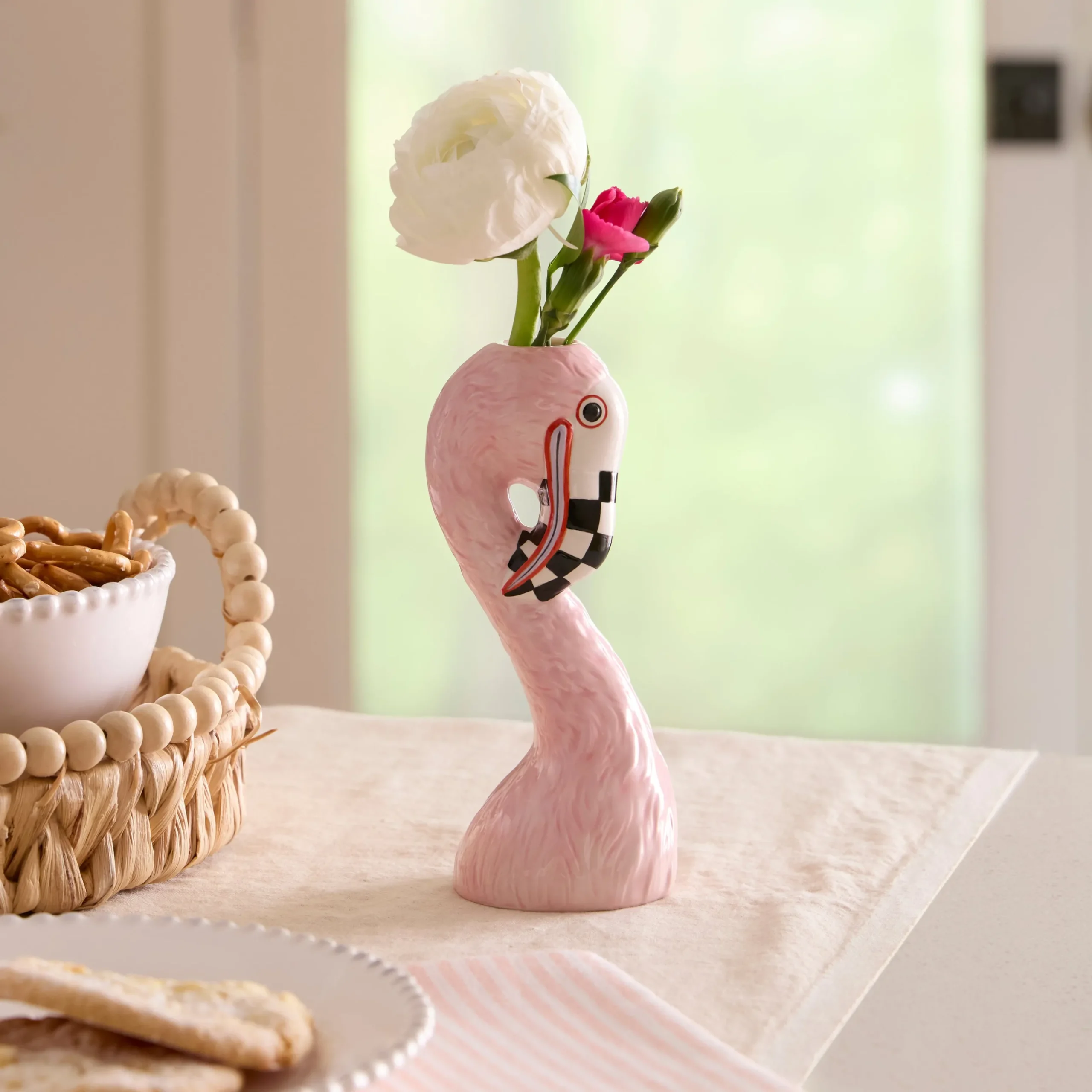 Patience Brewster Flamingo Ceramic Bud Vase