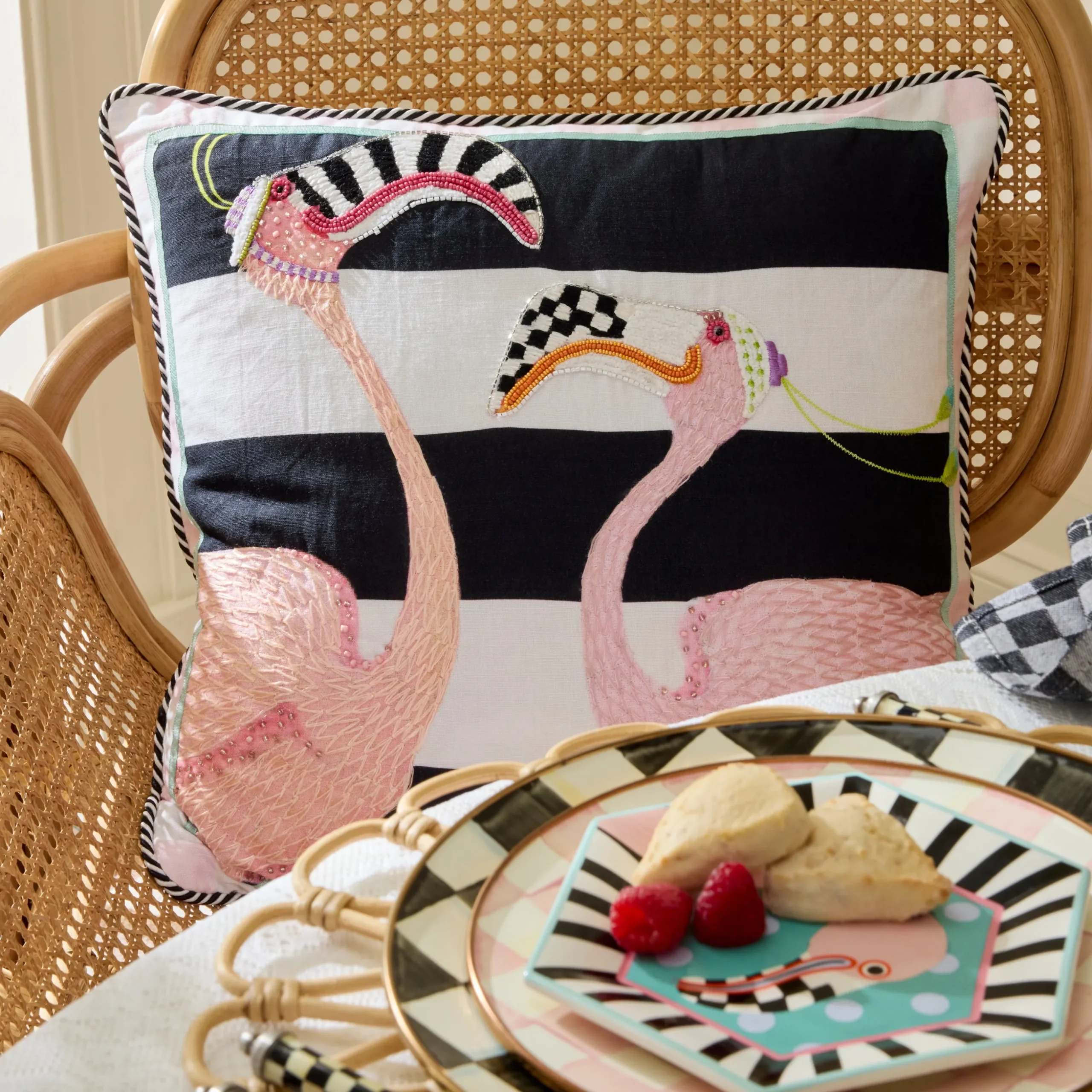 Patience Brewster Flamingo Throw Pillow