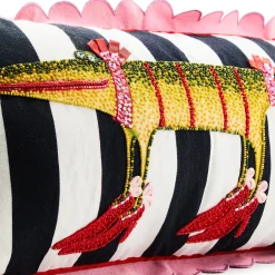 Patience Brewster Gloria Alligator Striped Lumbar Throw Pillow