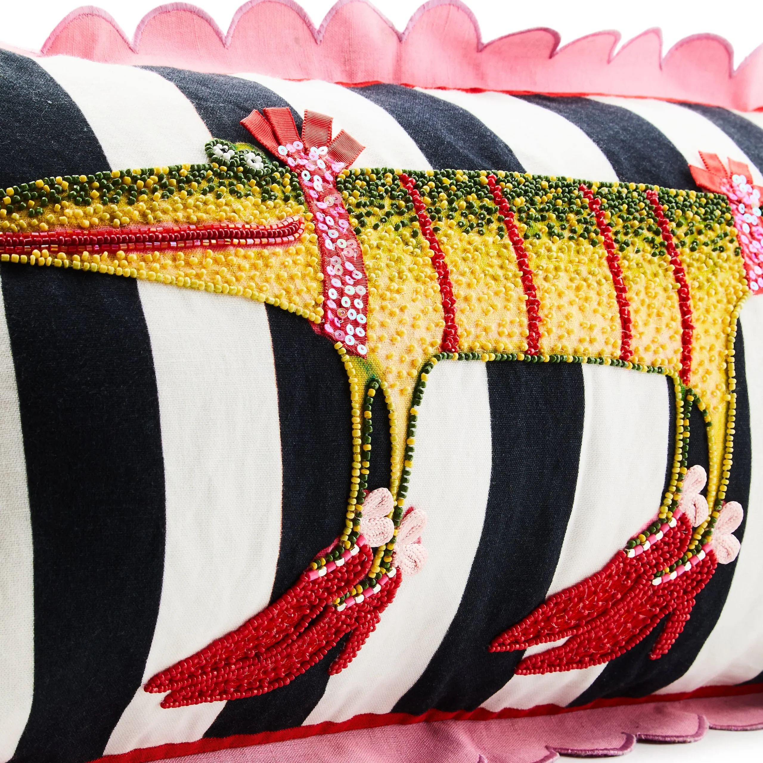 Patience Brewster Gloria Alligator Striped Lumbar Throw Pillow