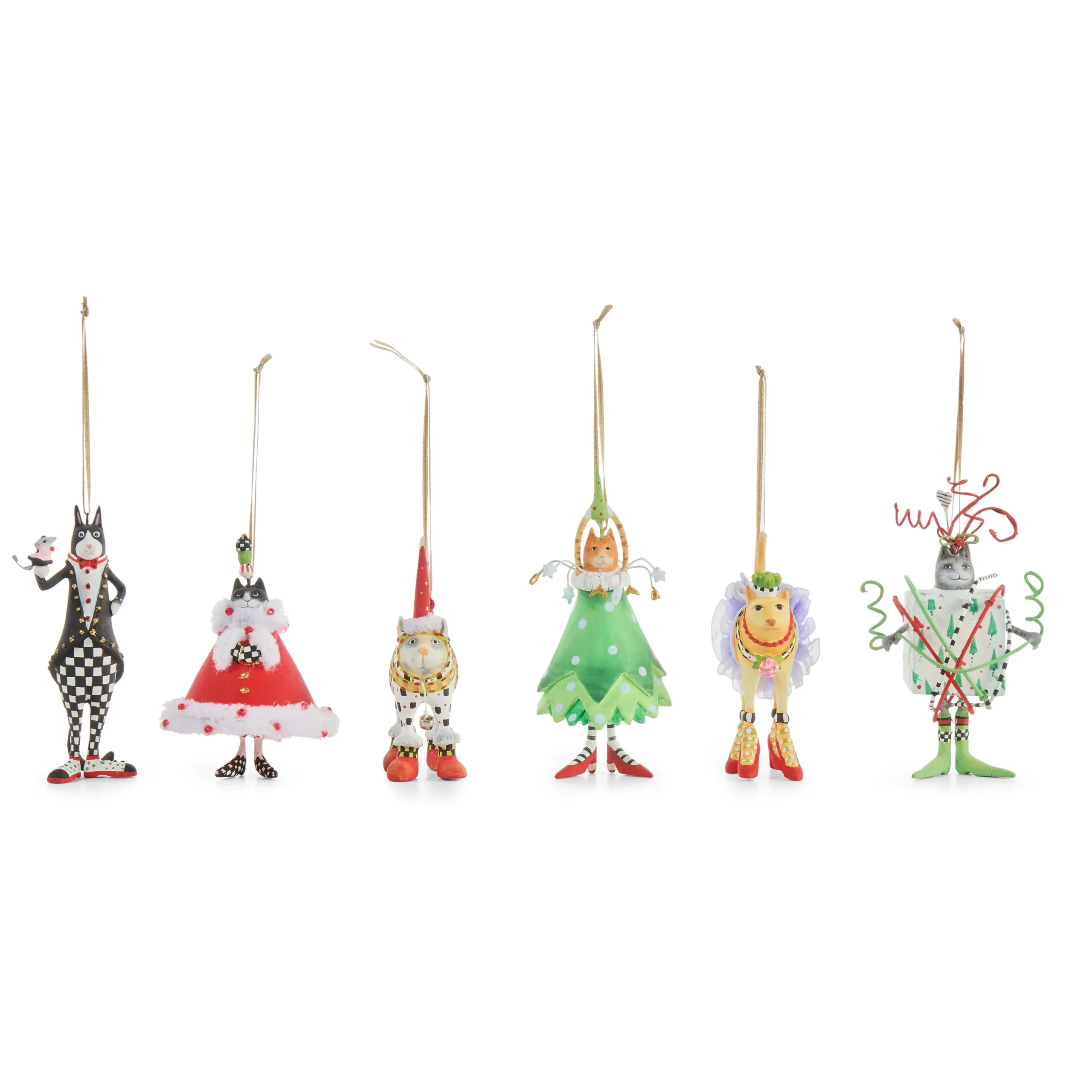 Patience Brewster Mini Cat Ornaments, Set of 6