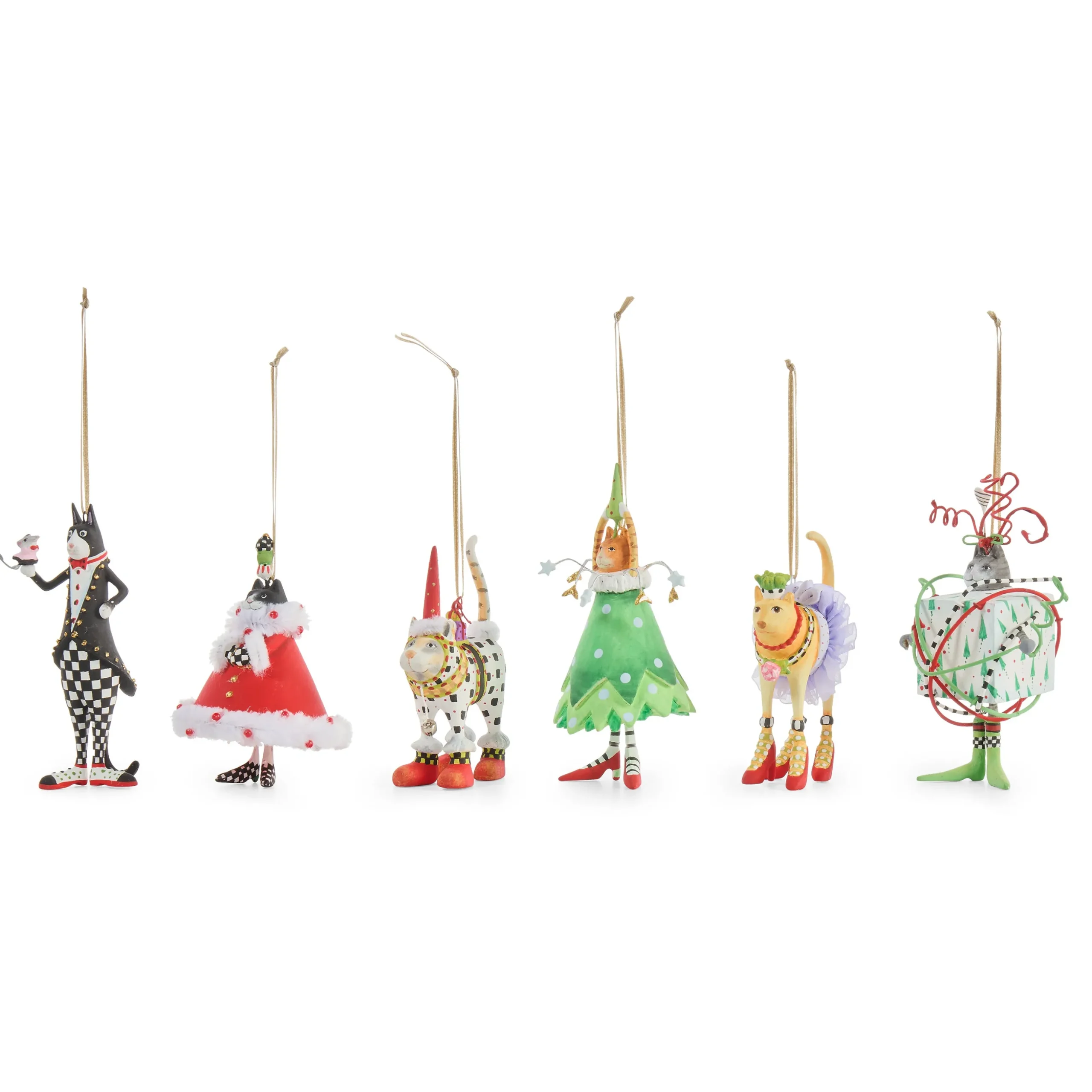 Patience Brewster Mini Cat Ornaments, Set of 6