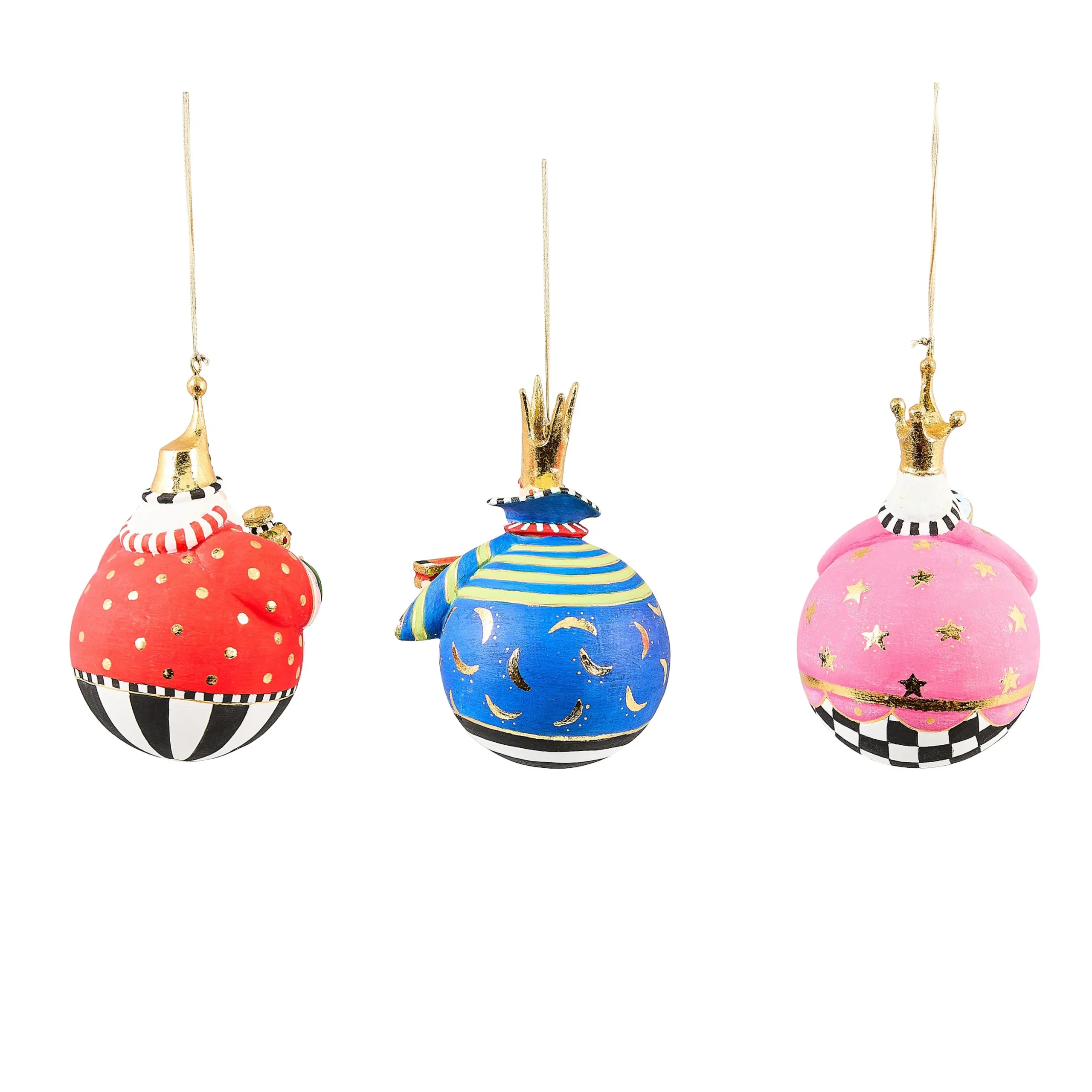 Patience Brewster Nativity Jolly Wisemen Ball Ornaments, Set of 3