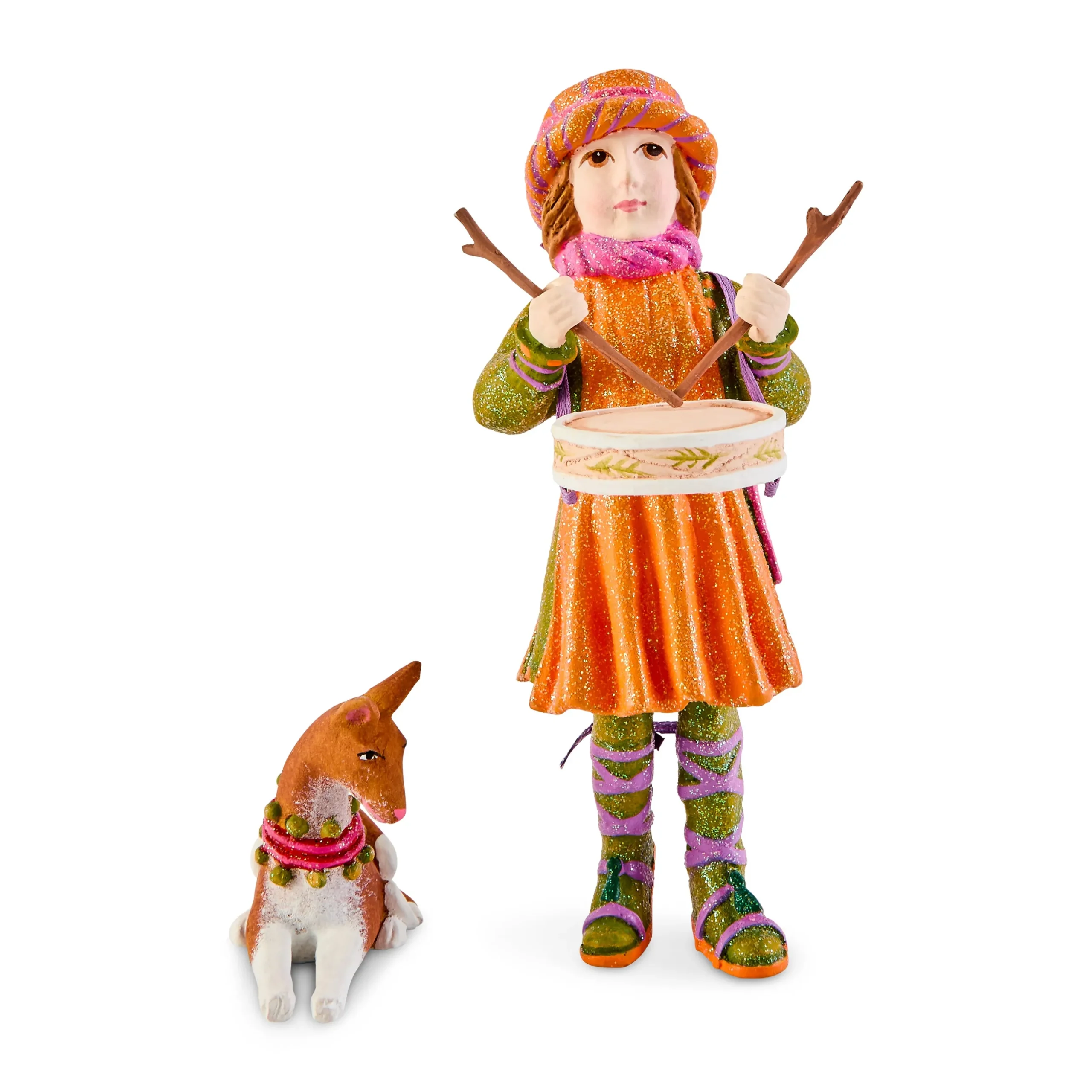 Patience Brewster Nativity Little Drummer Boy & Dog Figures