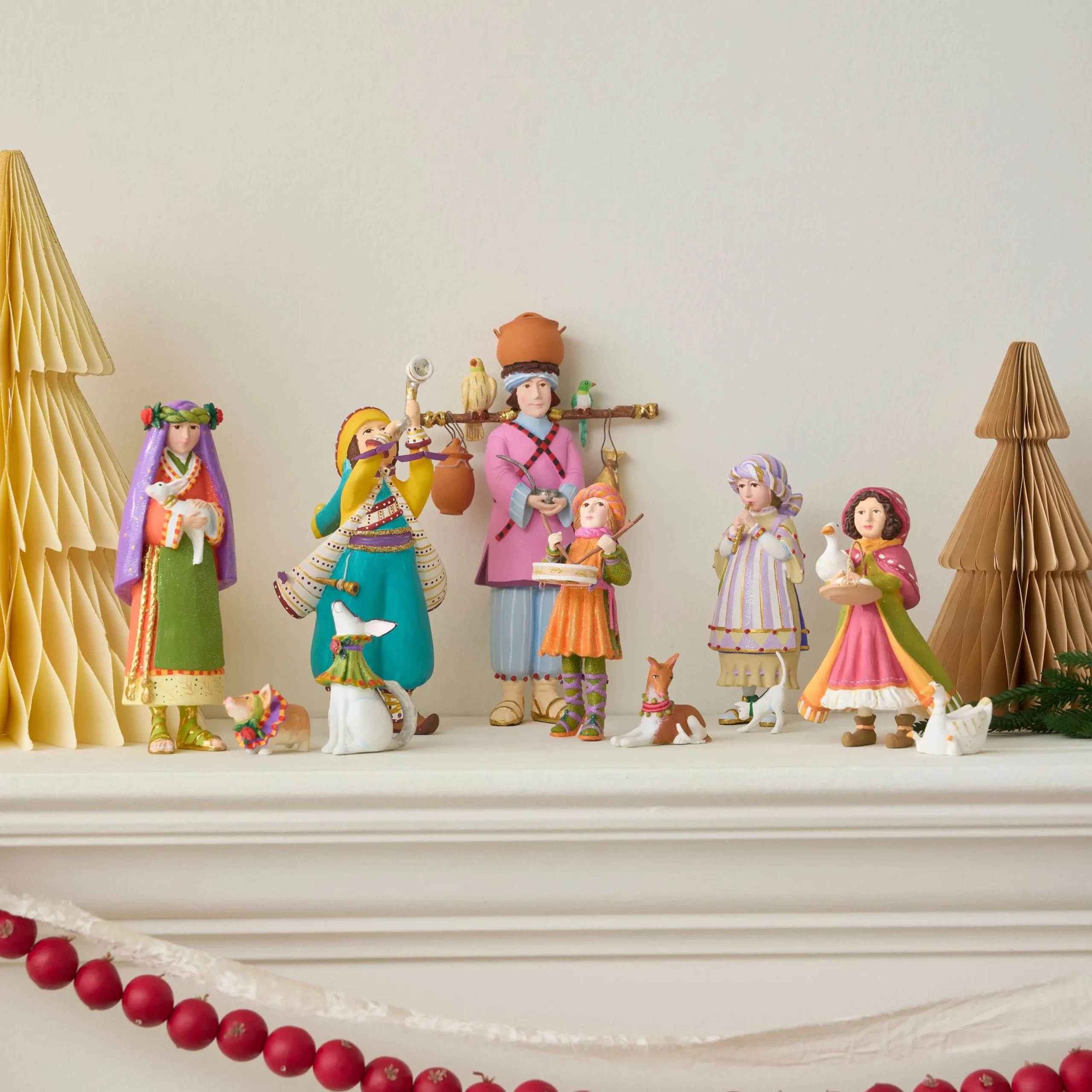 Patience Brewster Nativity Shepherdess with Dog Figures