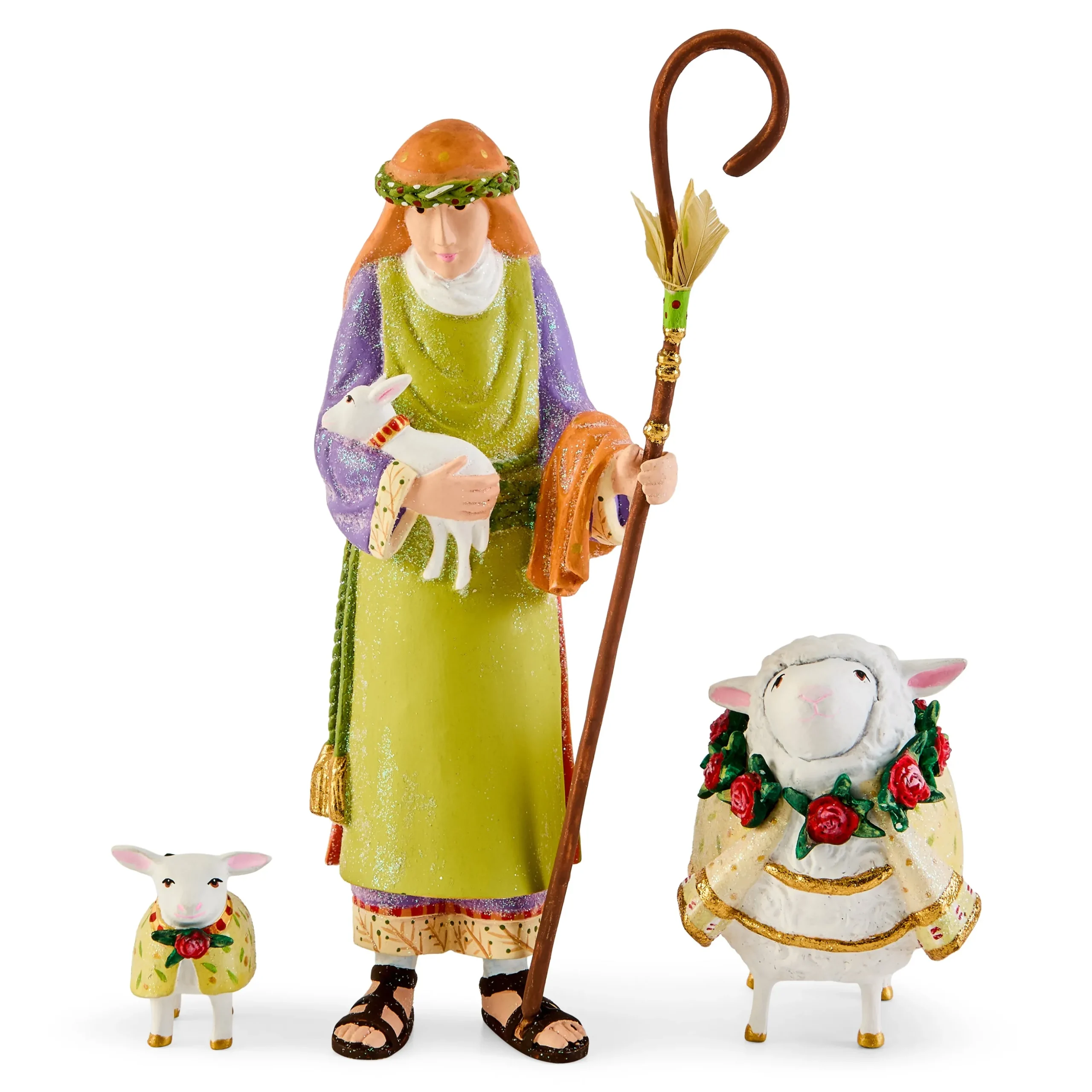 Patience Brewster Nativity Shepherd & Sheep Figures