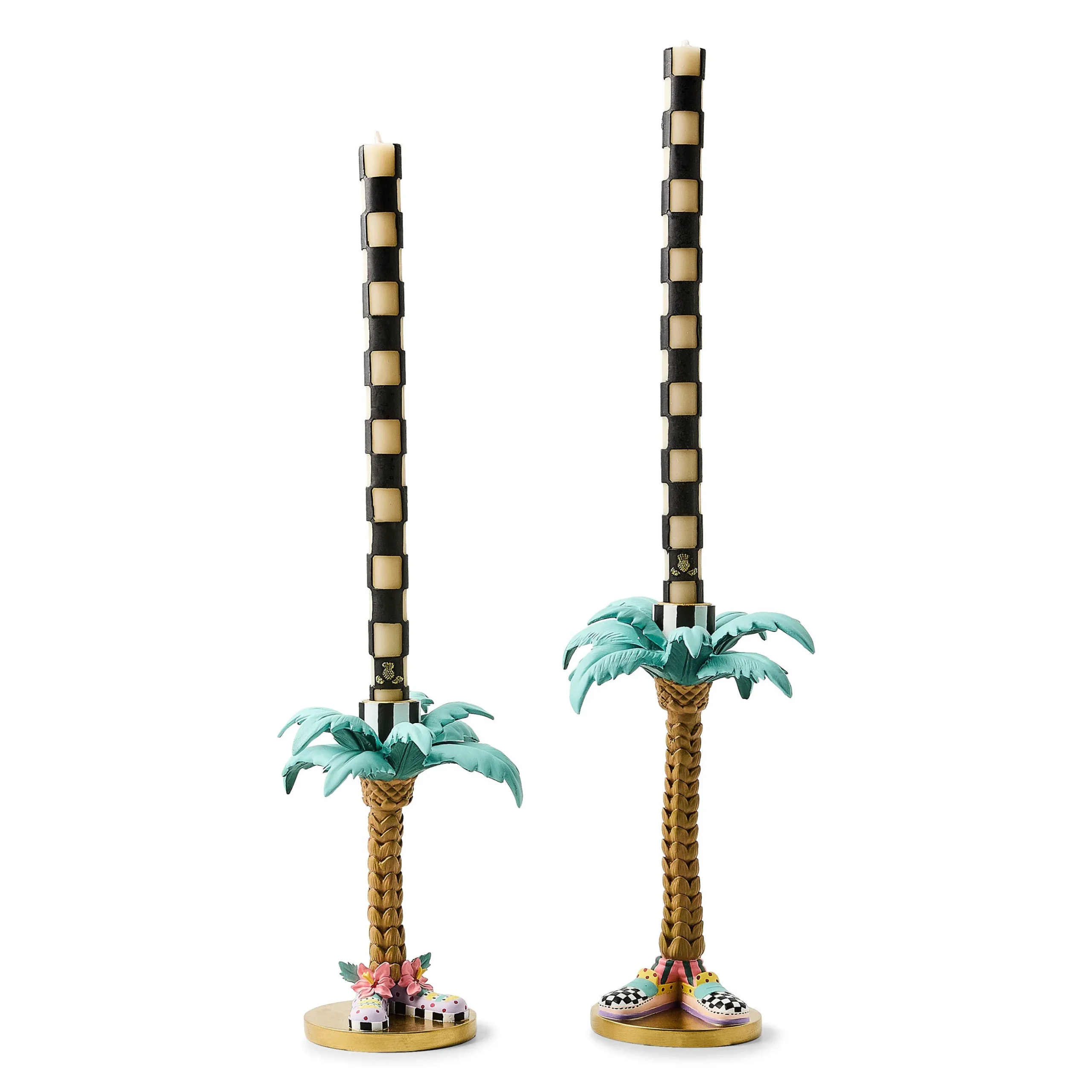 Patience Brewster Palm Tree Candle Holders, Set of 2