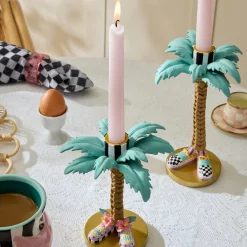 Patience Brewster Palm Tree Candle Holders, Set of 2