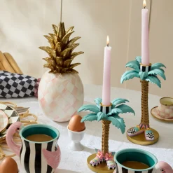 Patience Brewster Palm Tree Candle Holders, Set of 2