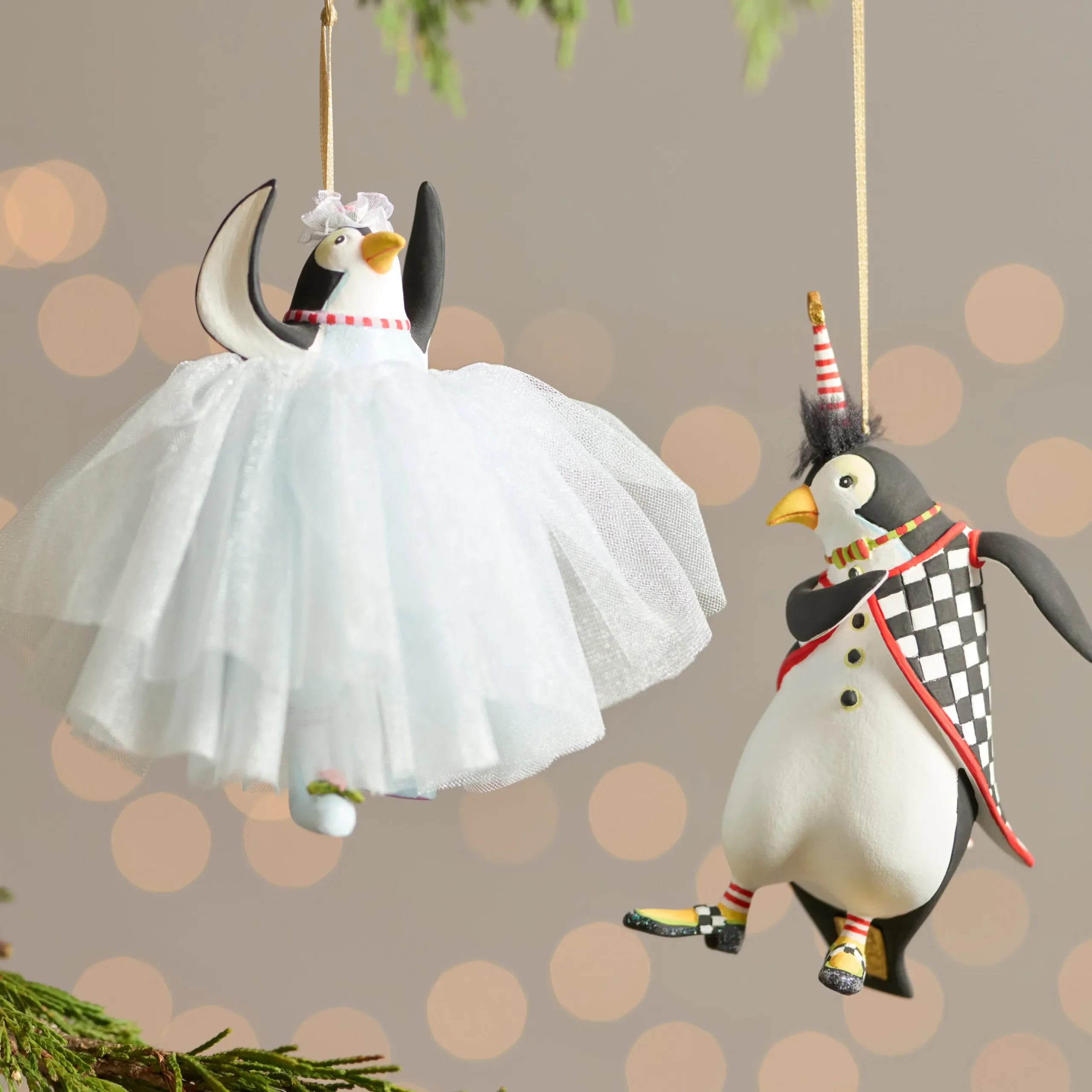 Patience Brewster Penguins En Pointe Ornaments, Set of 4