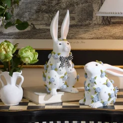 Patience Brewster Periwinkle Peony Standing Rabbit