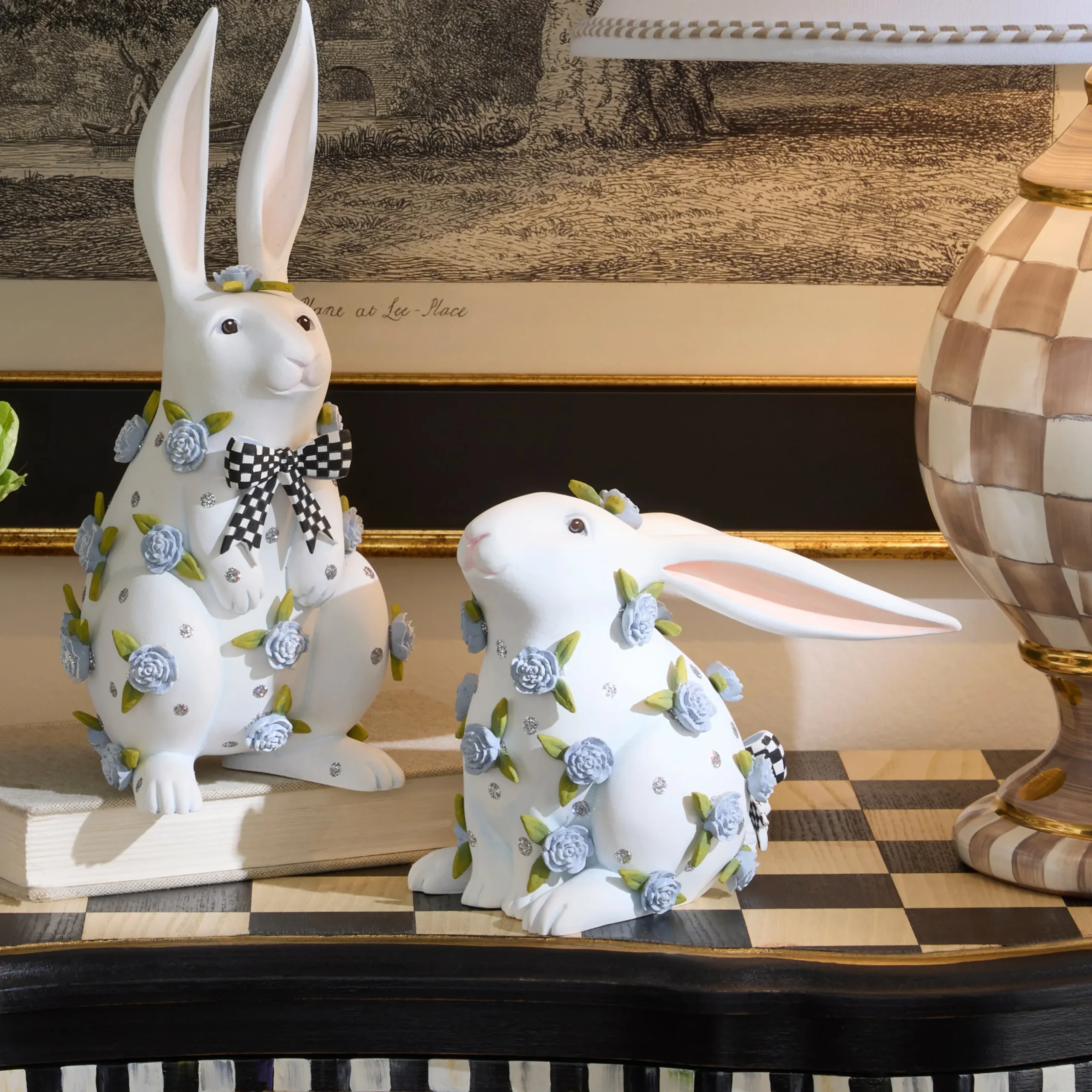 Patience Brewster Periwinkle Peony Sitting Rabbit