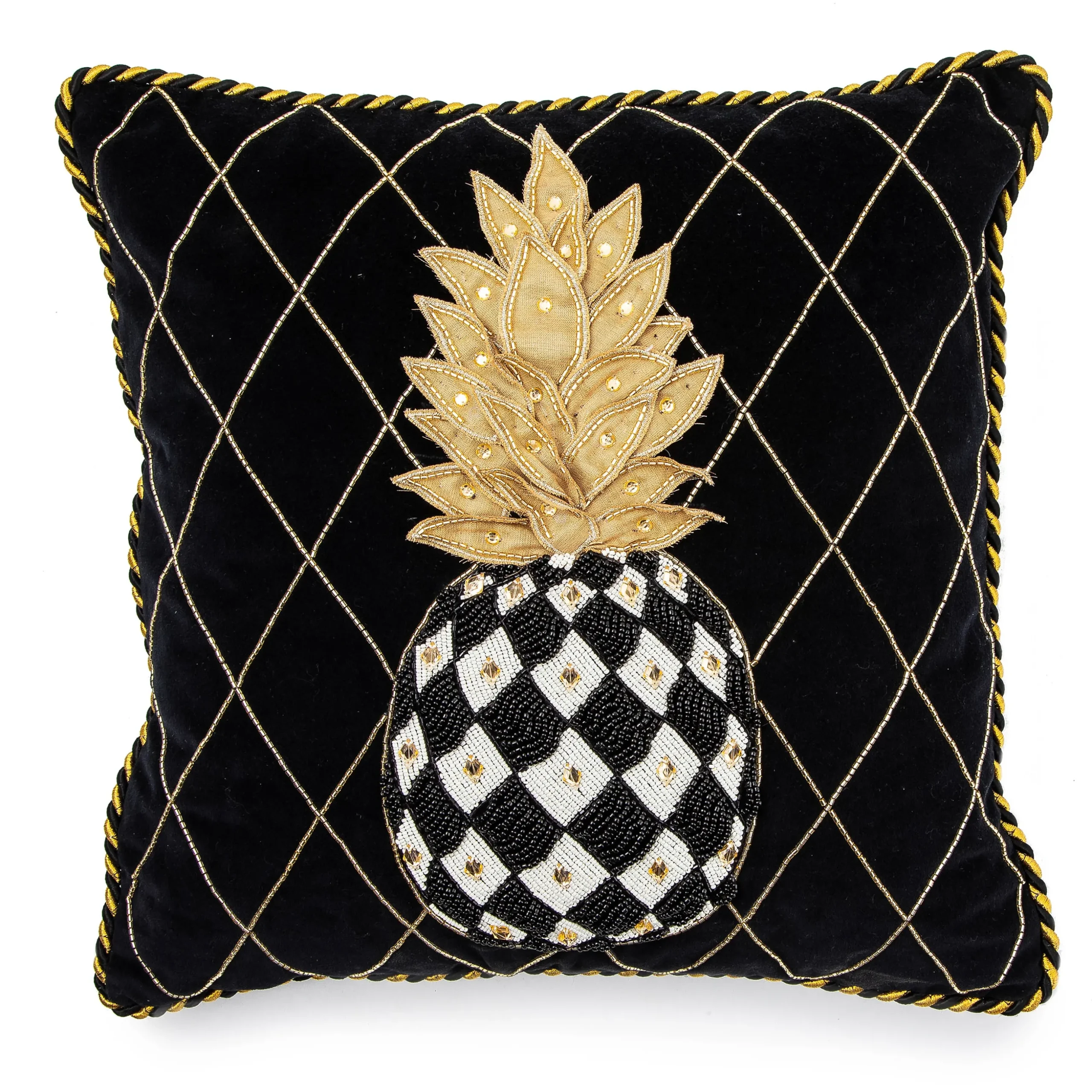 Pineapple Black Pillow