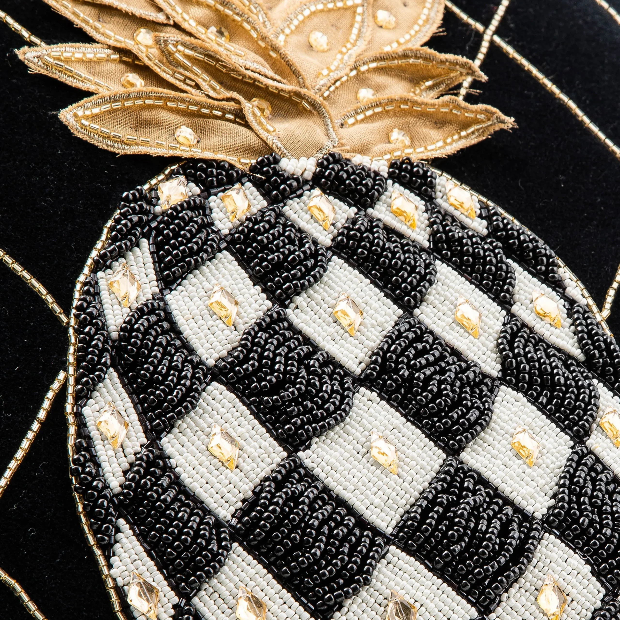 Pineapple Black Pillow