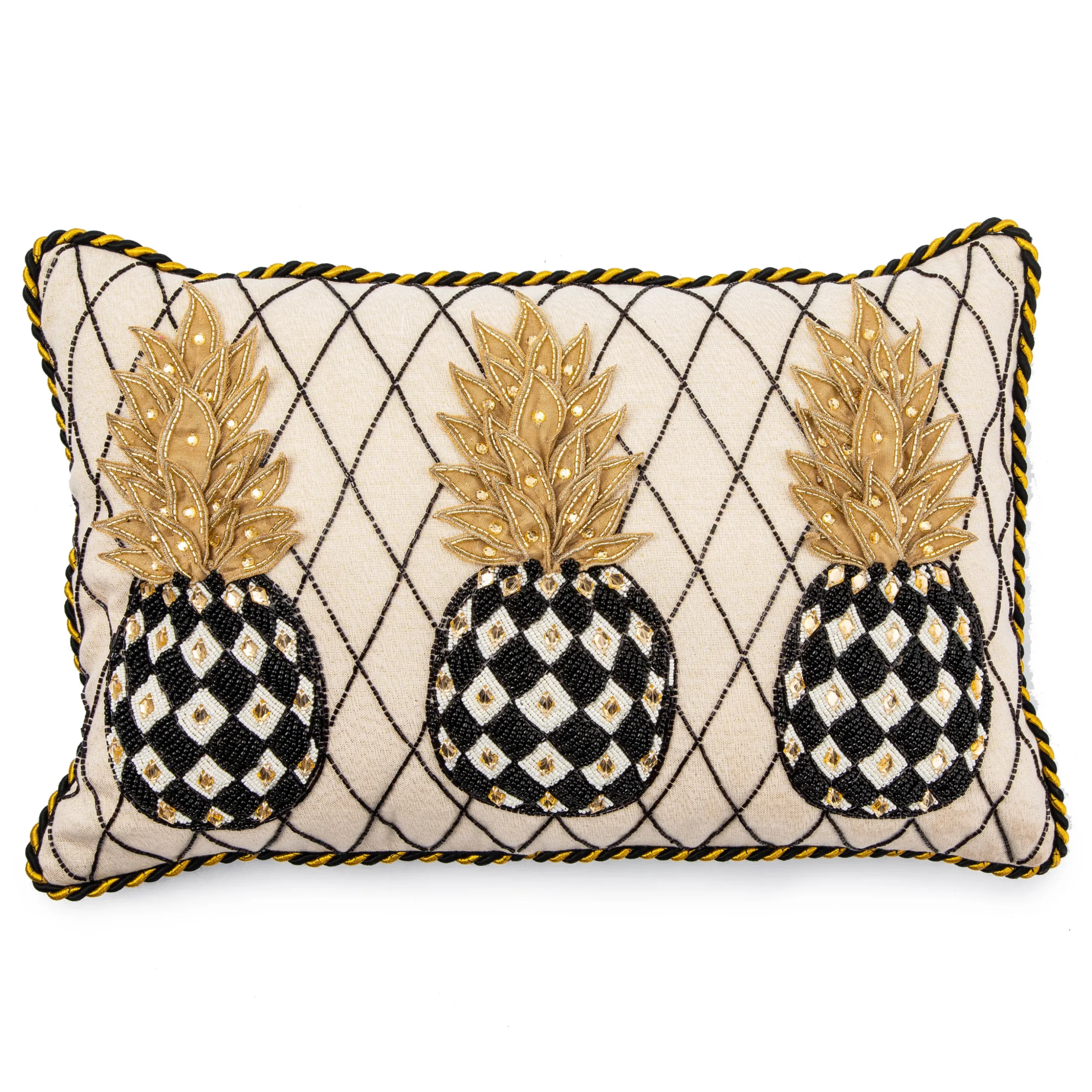 Pineapple Ivory Lumbar Pillow
