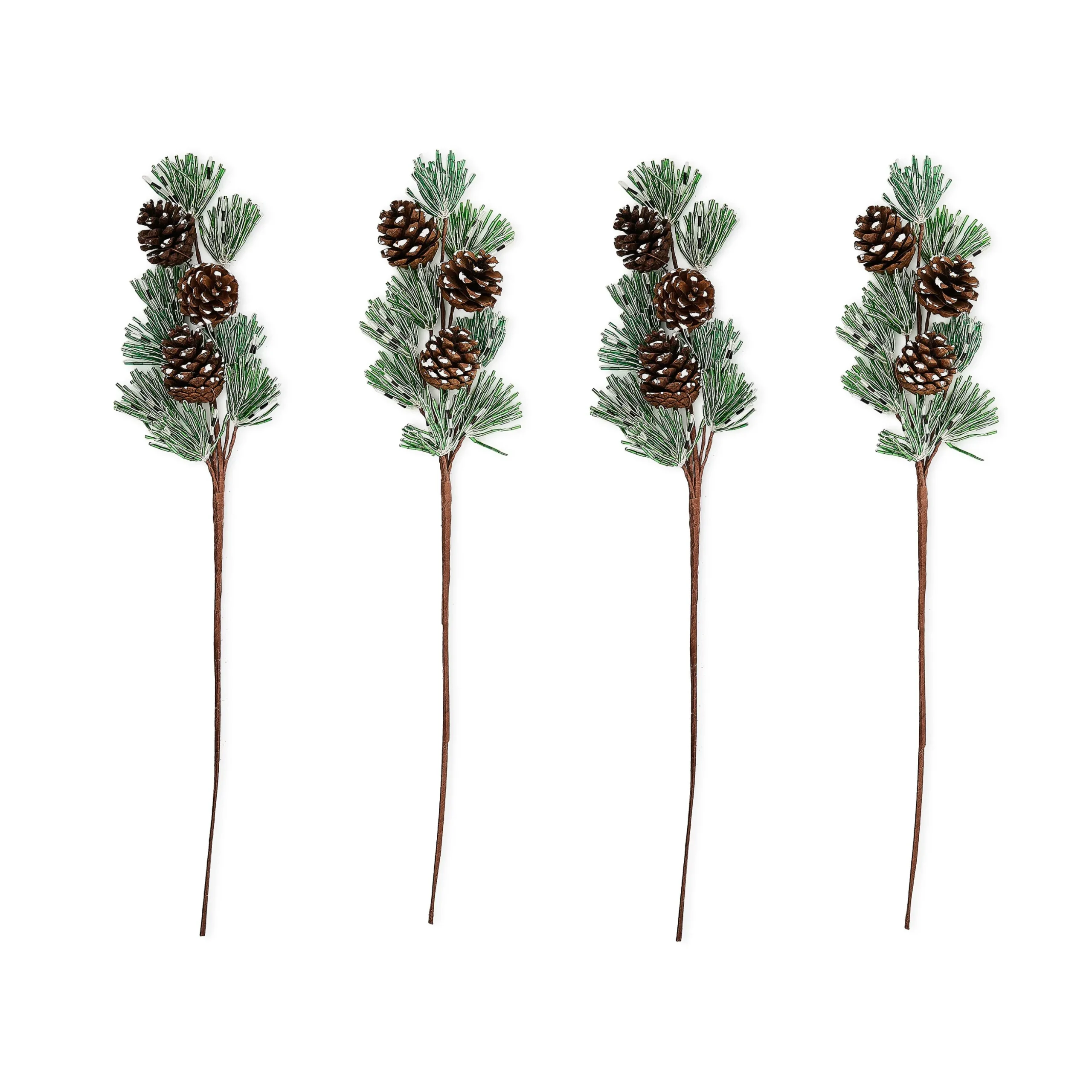 Pinecone Beaded Stems, Set of 4