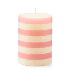 Pink Bands 4" Pillar Candle