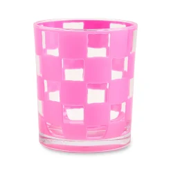 Pink Check Acrylic Tumblers, Set of 4