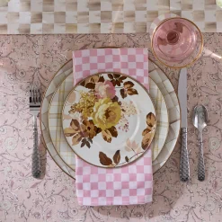 Pink Check Napkin, Set of 4
